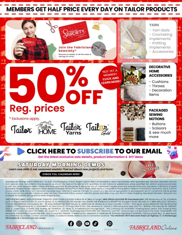 Fabricland Sales from October 1 to October 31 2025 - flyer page 13