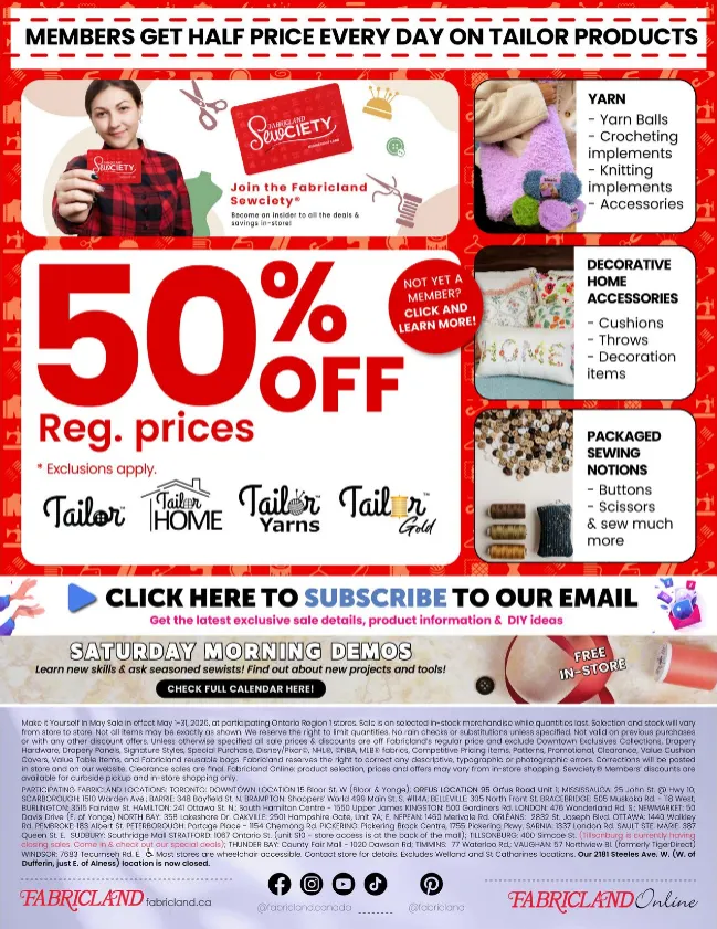  Fabricland Sales from May 1 to May 31 2026 - flyer page 15