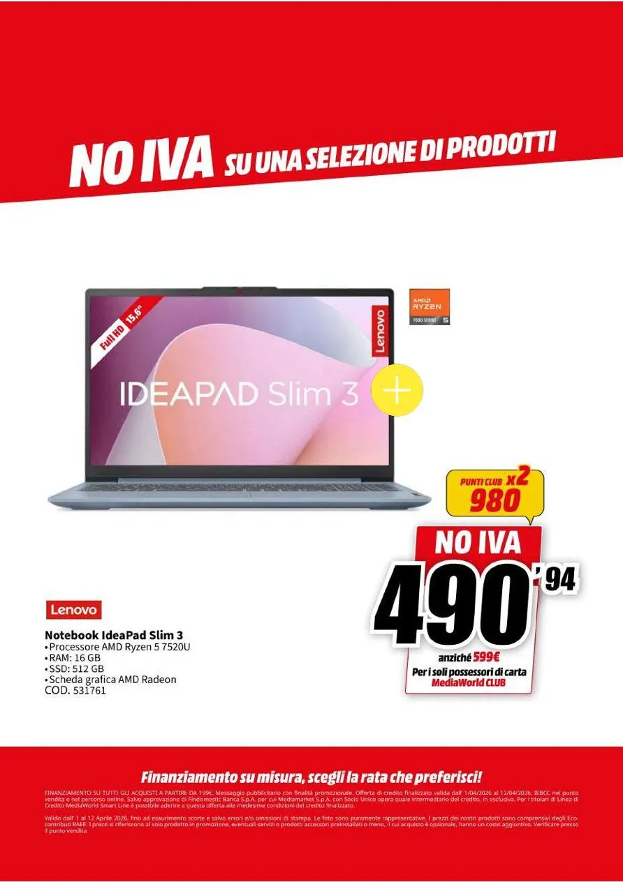 Volantini MEDIAWORLD da 1 aprile a 12 aprile di 2026 - Pagina del volantino 15