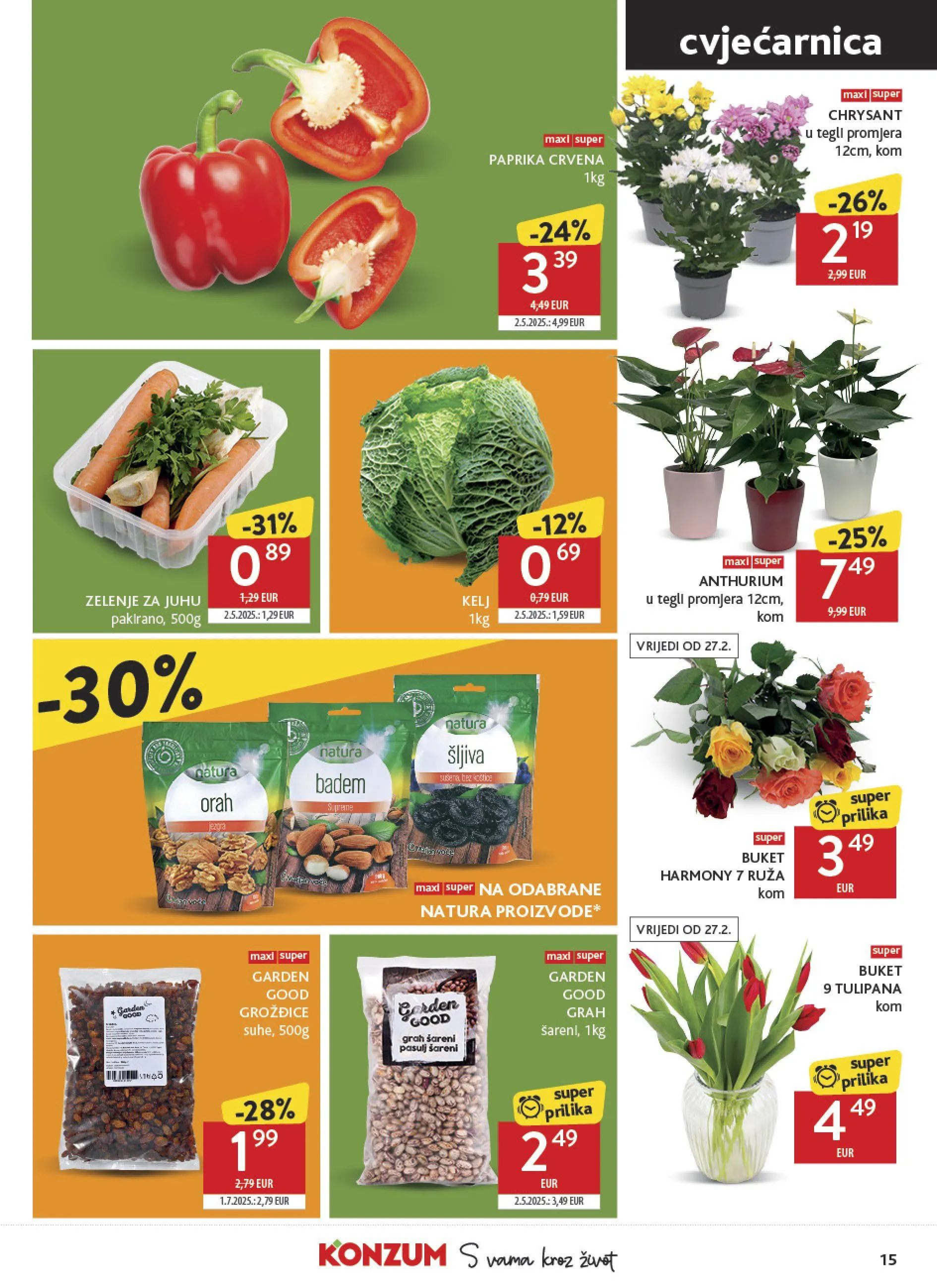 Katalog  Konzum od 25. veljače do 3. ožujka 2026. - Pregled Stranica 15