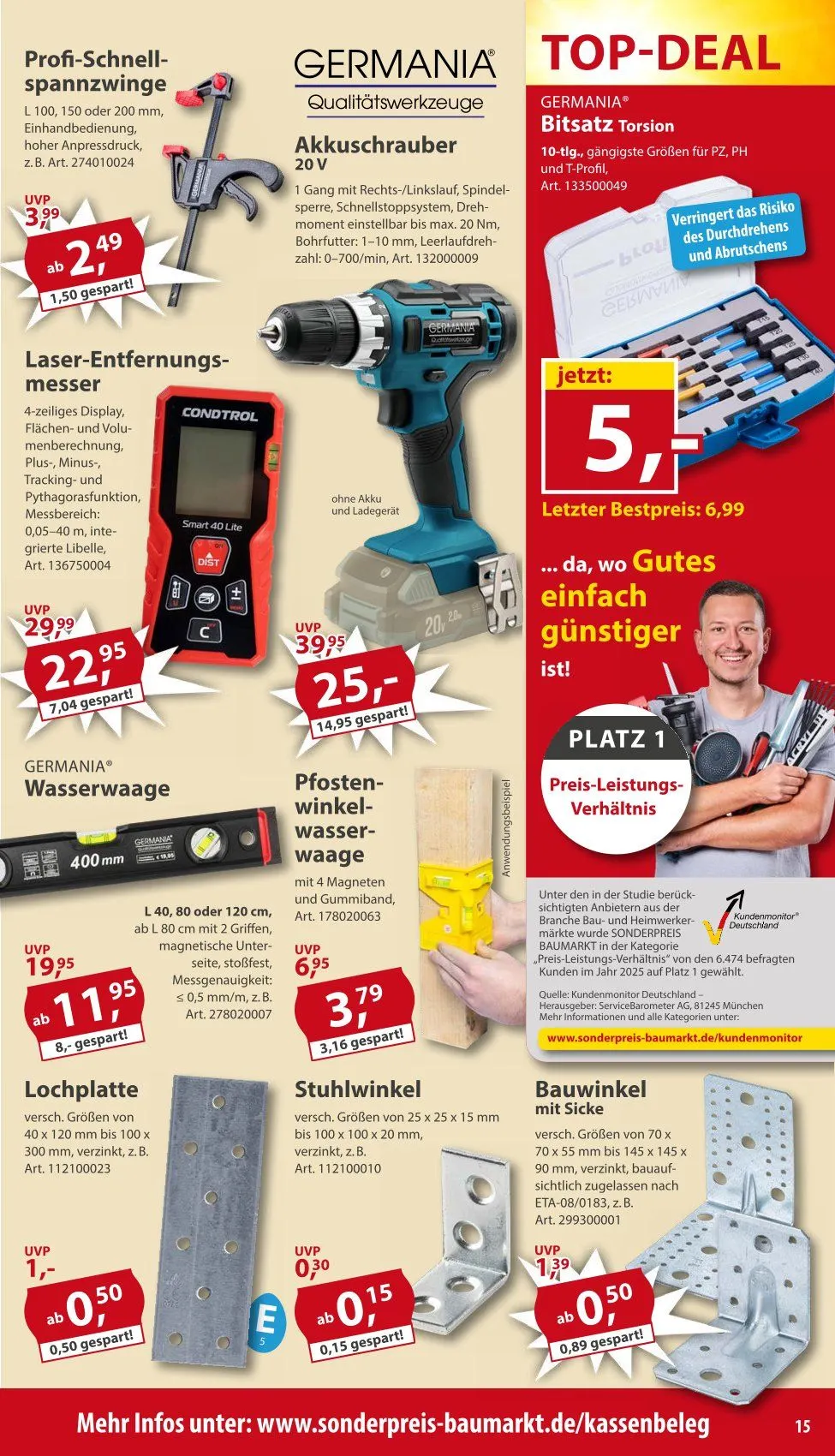 Sonderpreis-Baumarkt Prospekte von 21. März bis 27. März 2026 - Prospekt seite 15