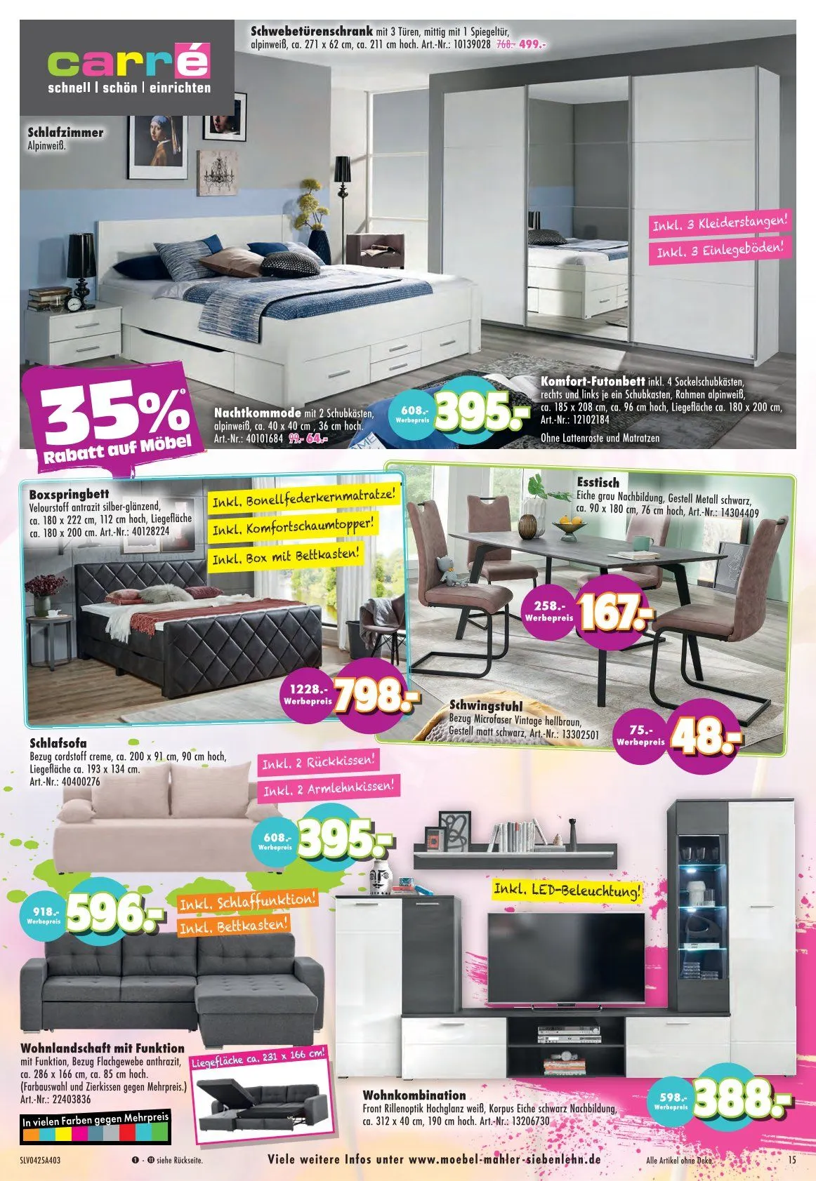 Möbel Mahler Prospekt von 1. April bis 29. April 2025 - Prospekt seite 15