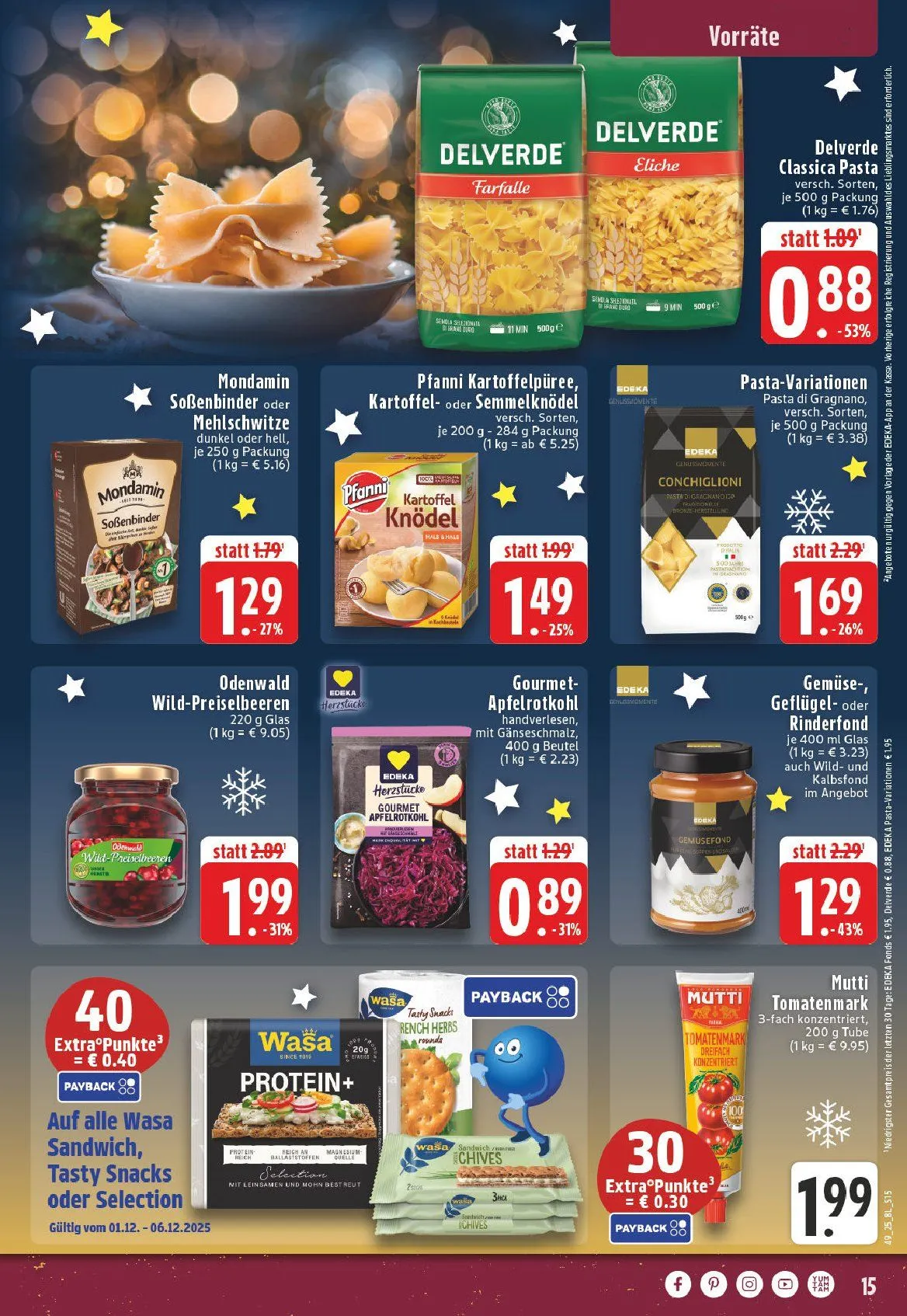 Edeka Angebote von 1. Dezember bis 6. Dezember 2025 - Prospekt seite 15