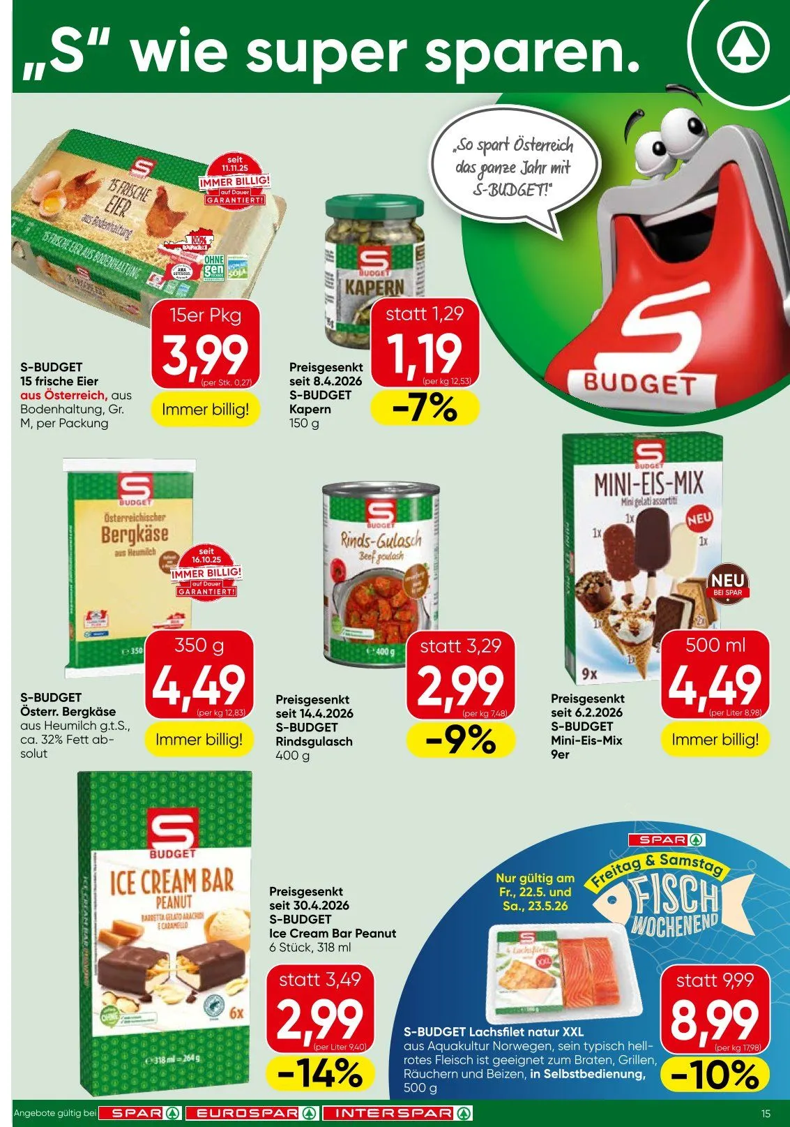 SPAR Prospekte von 21. Mai bis 2. Juni 2026 - Flugblätt seite 15