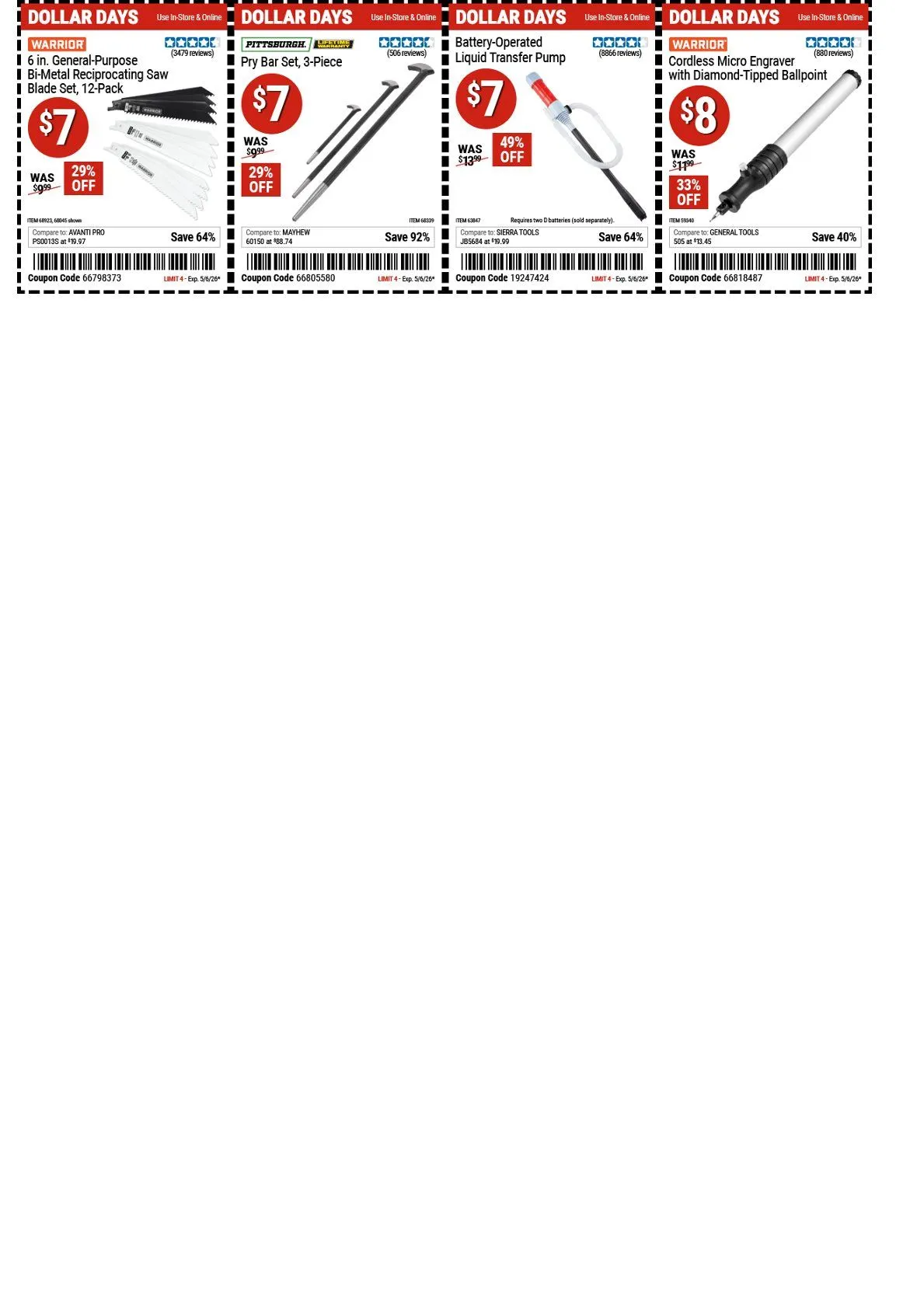Weekly promotion  Harbor Freight weekly ads spanning from April 27 to May 10 2026 - Page 13 for Catalogue 365
