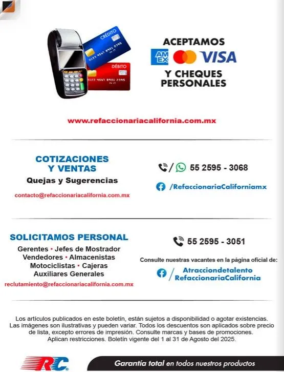 Catálogo de Refaccionaria California catálogos y ofertas del mes 1 de agosto al 1 de septiembre 2025 - Pagina 14