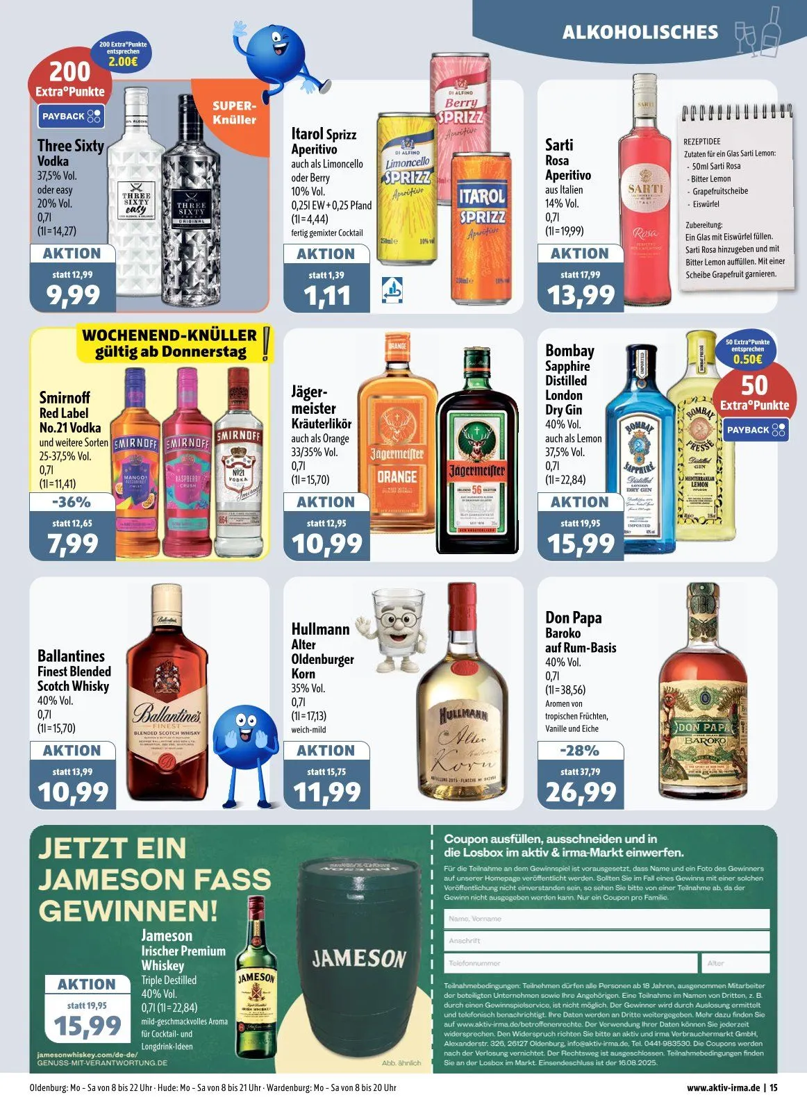 Aktiv Irma Prospekte  von 11. August bis 16. August 2025 - Prospekt seite 15