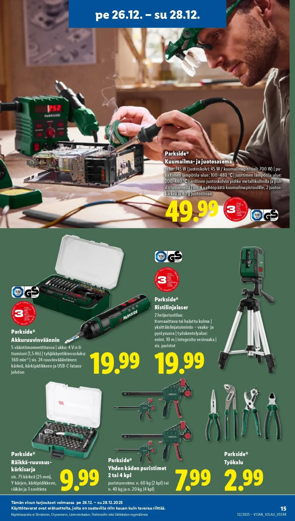 Kaupan Lidl tarjoukset voimassa alkaen 26. joulukuuta - 28. joulukuuta 2025 - Tarjouslehti sivu 15