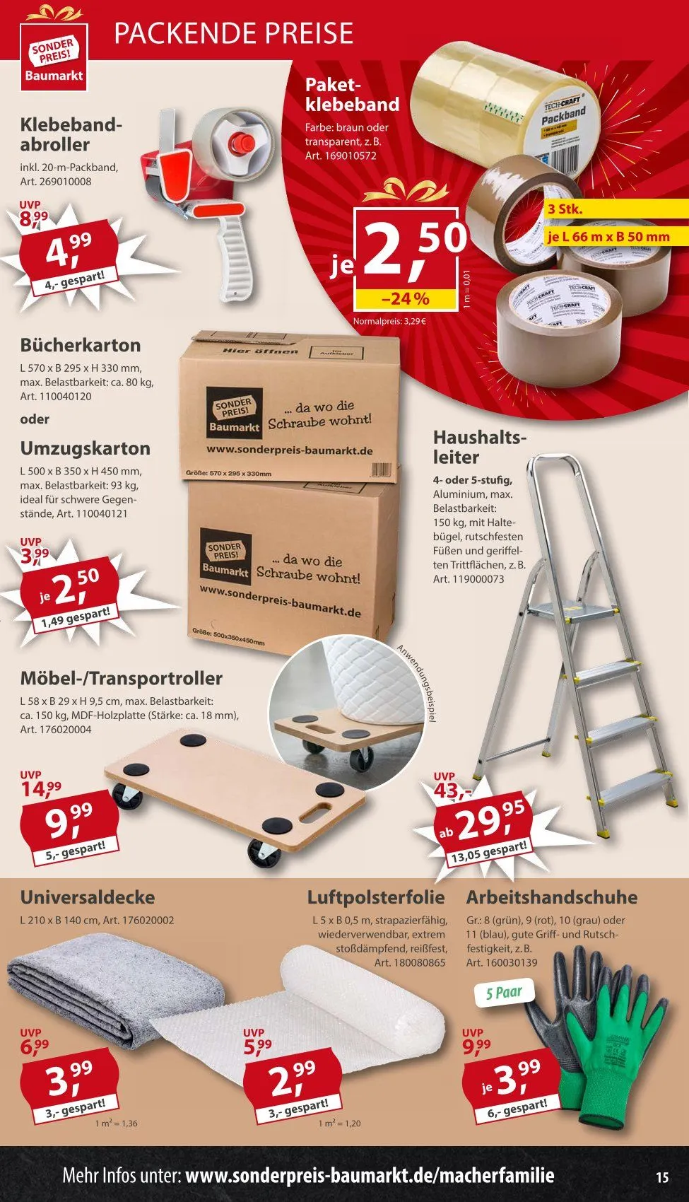 Sonderpreis-Baumarkt Prospekt von 12. April bis 18. April 2025 - Prospekt seite 15