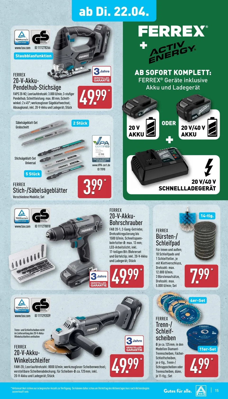 ALDI Aktuell Angebote von 22. April bis 26. April 2025 - Prospekt seite 15