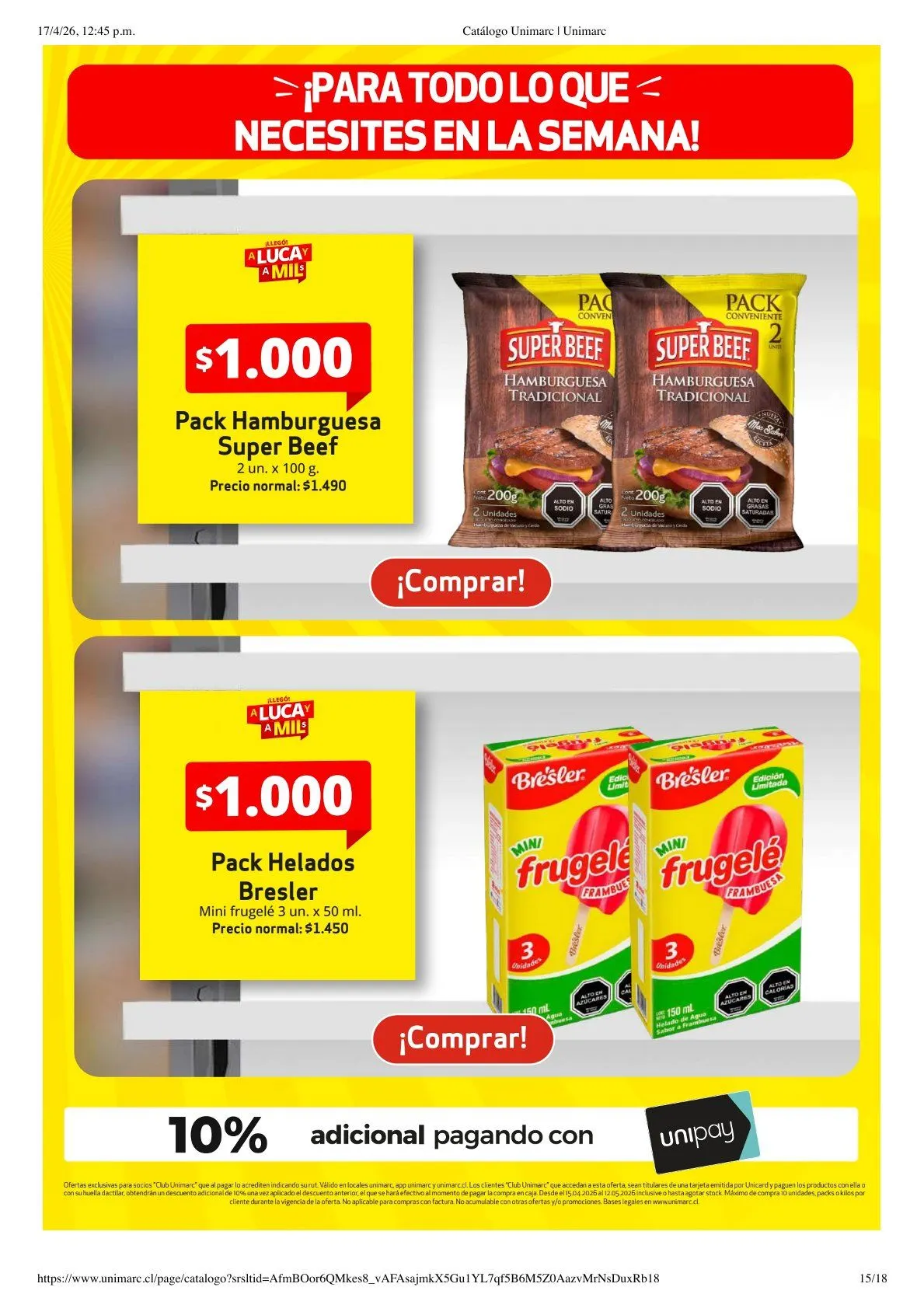 Catálogo de  Unimarc Ofertas 17 de abril al 20 de abril 2026 - Página 15