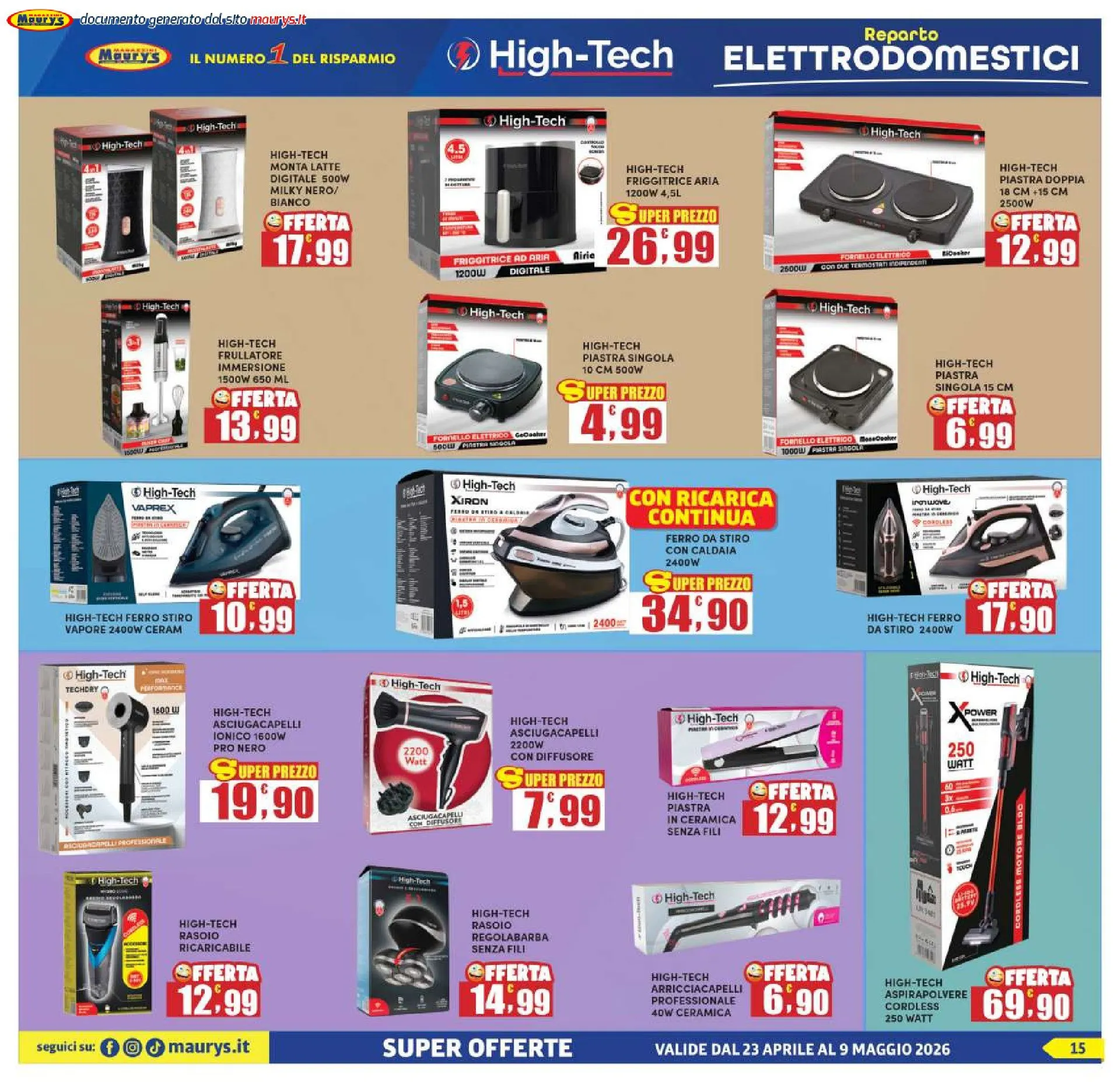 Maury Volantino da 23 aprile a 9 maggio di 2026 - Pagina del volantino 15