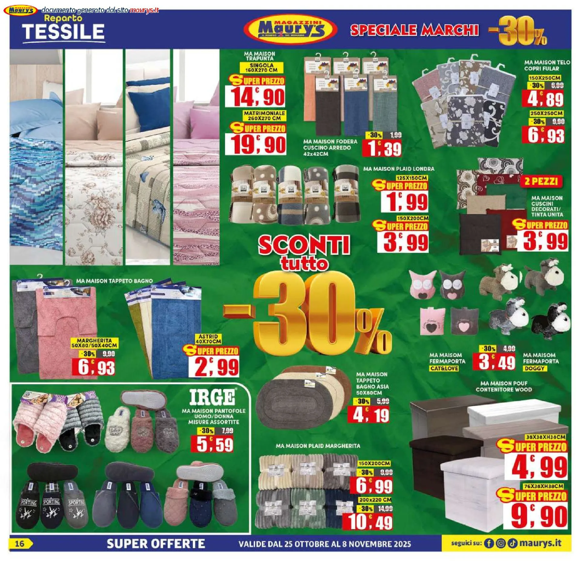 Maury's Volantino da 25 ottobre a 8 novembre di 2025 - Pagina del volantino 16