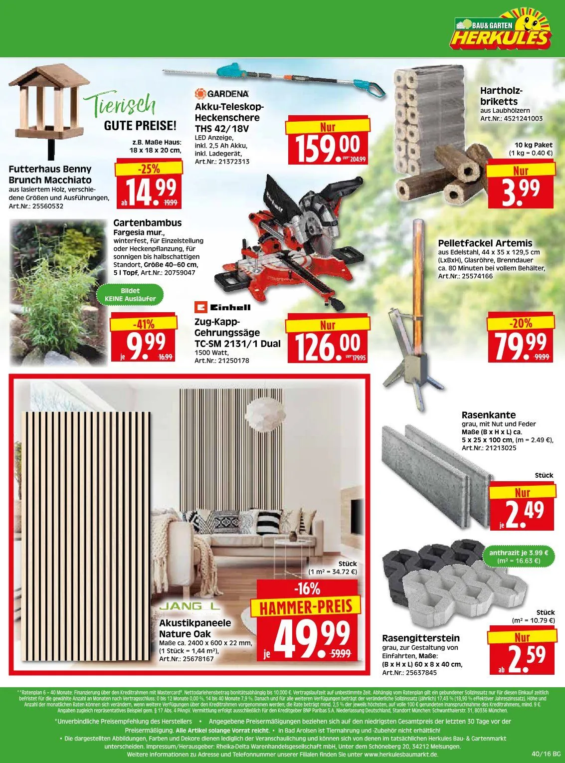 Herkules Baumarkt Prospekte von 29. September bis 4. Oktober 2025 - Prospekt seite 16