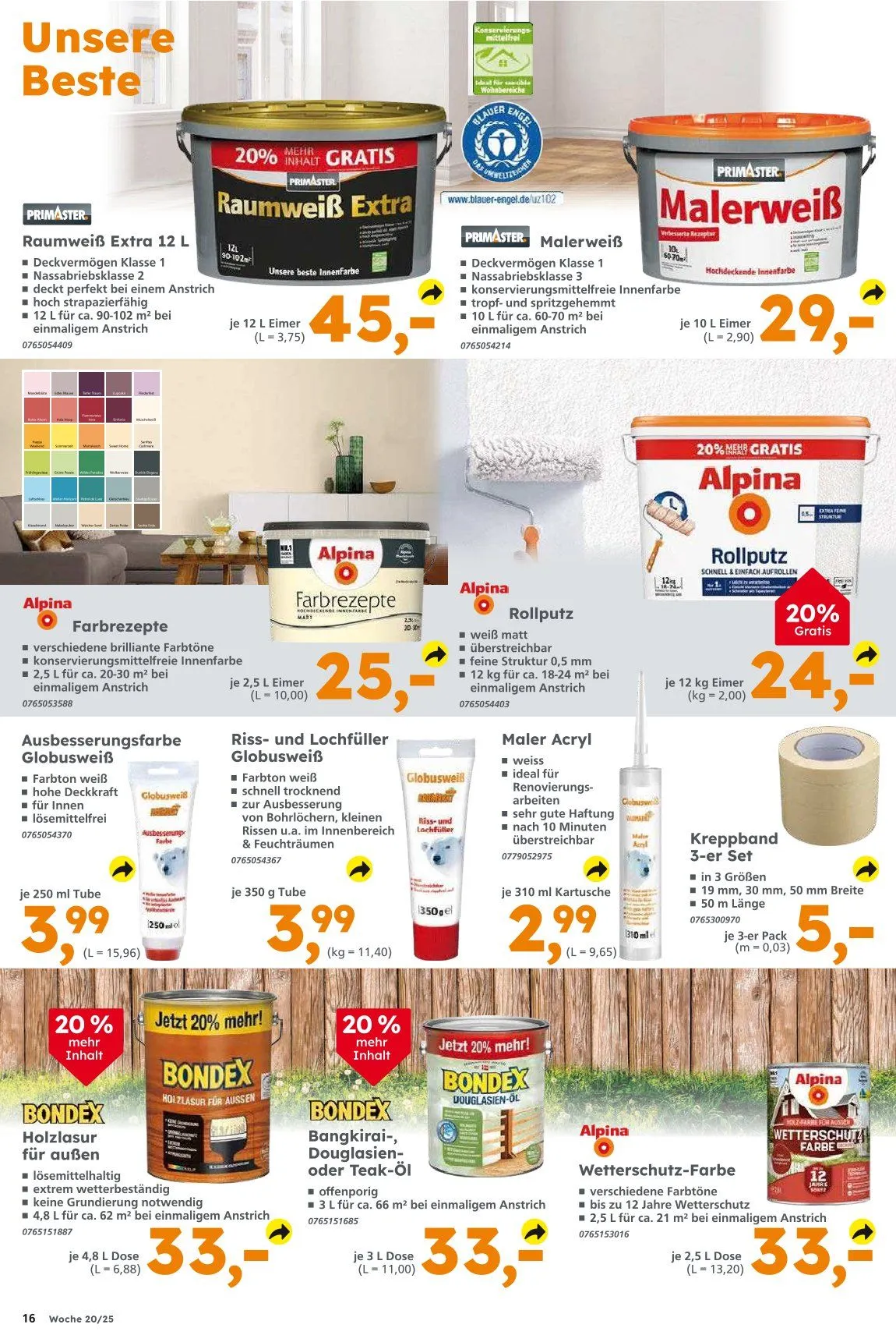 Globus Baumarkt Prospekt von 11. Mai bis 17. Mai 2025 - Prospekt seite 16