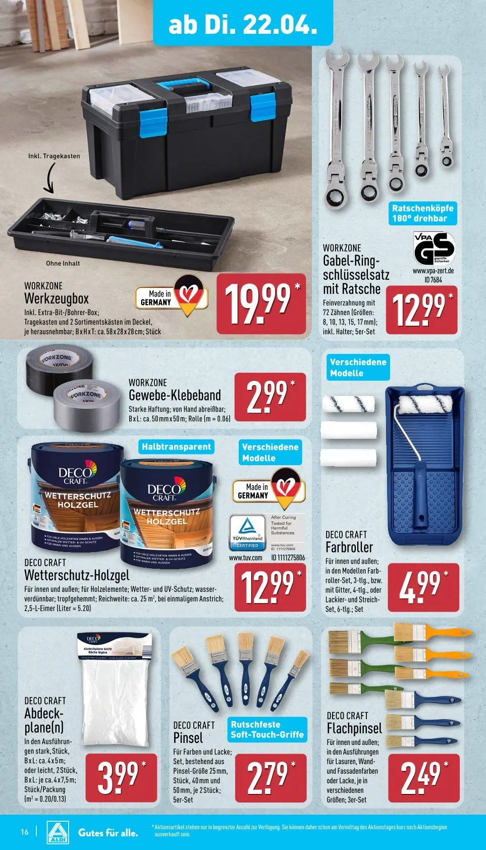 ALDI Aktuell Angebote von 22. April bis 26. April 2025 - Prospekt seite 16