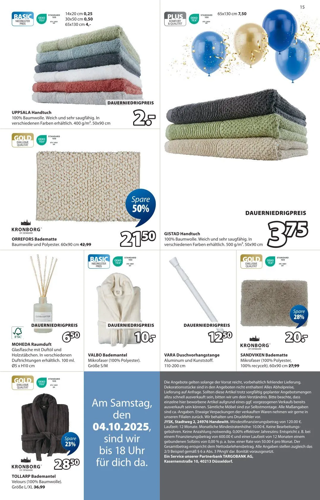 JYSK Prospekte von 19. September bis 18. Oktober 2025 - Prospekt seite 15