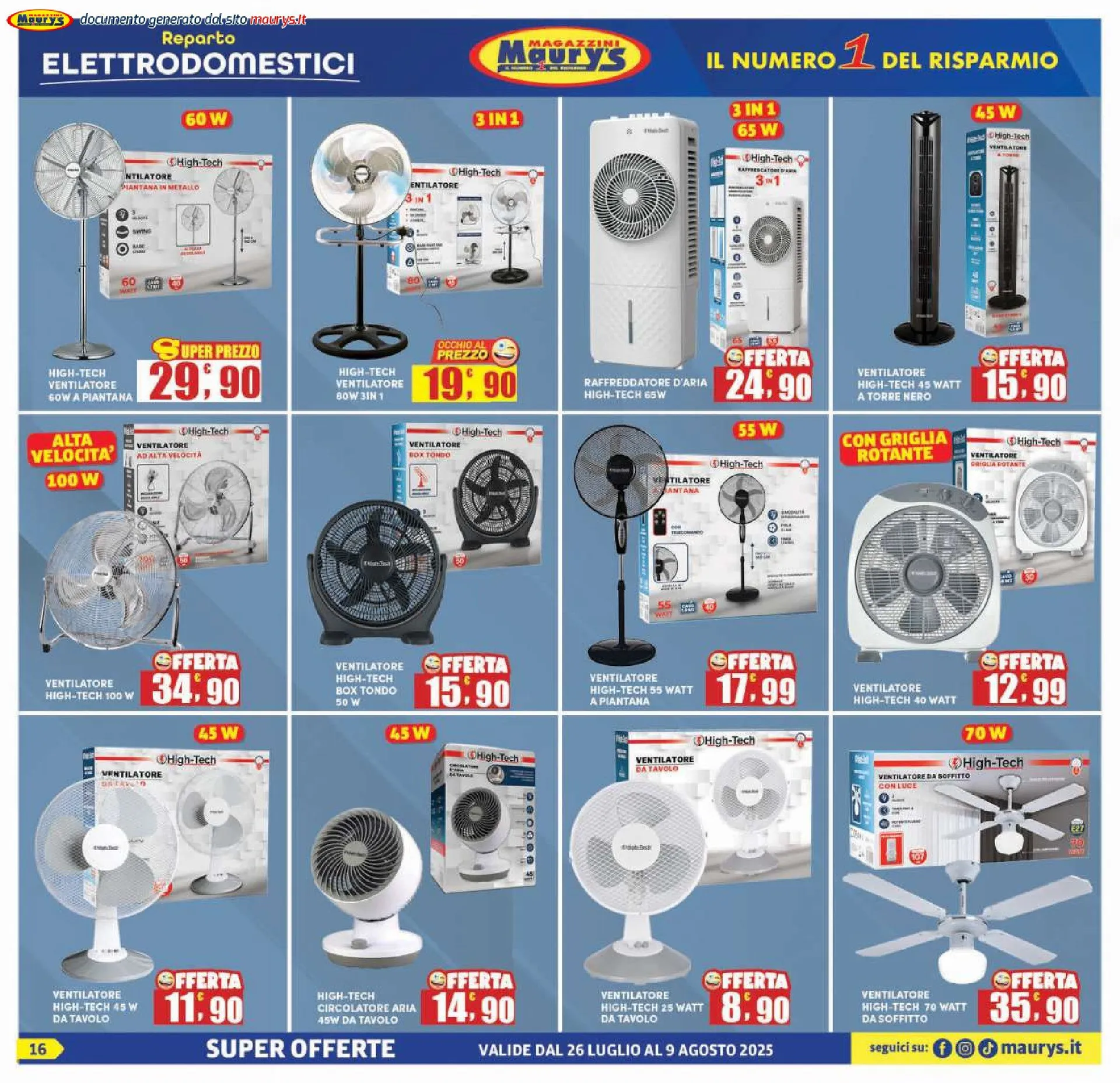 Maury's Volantino da 25 luglio a 9 agosto di 2025 - Pagina del volantino 16