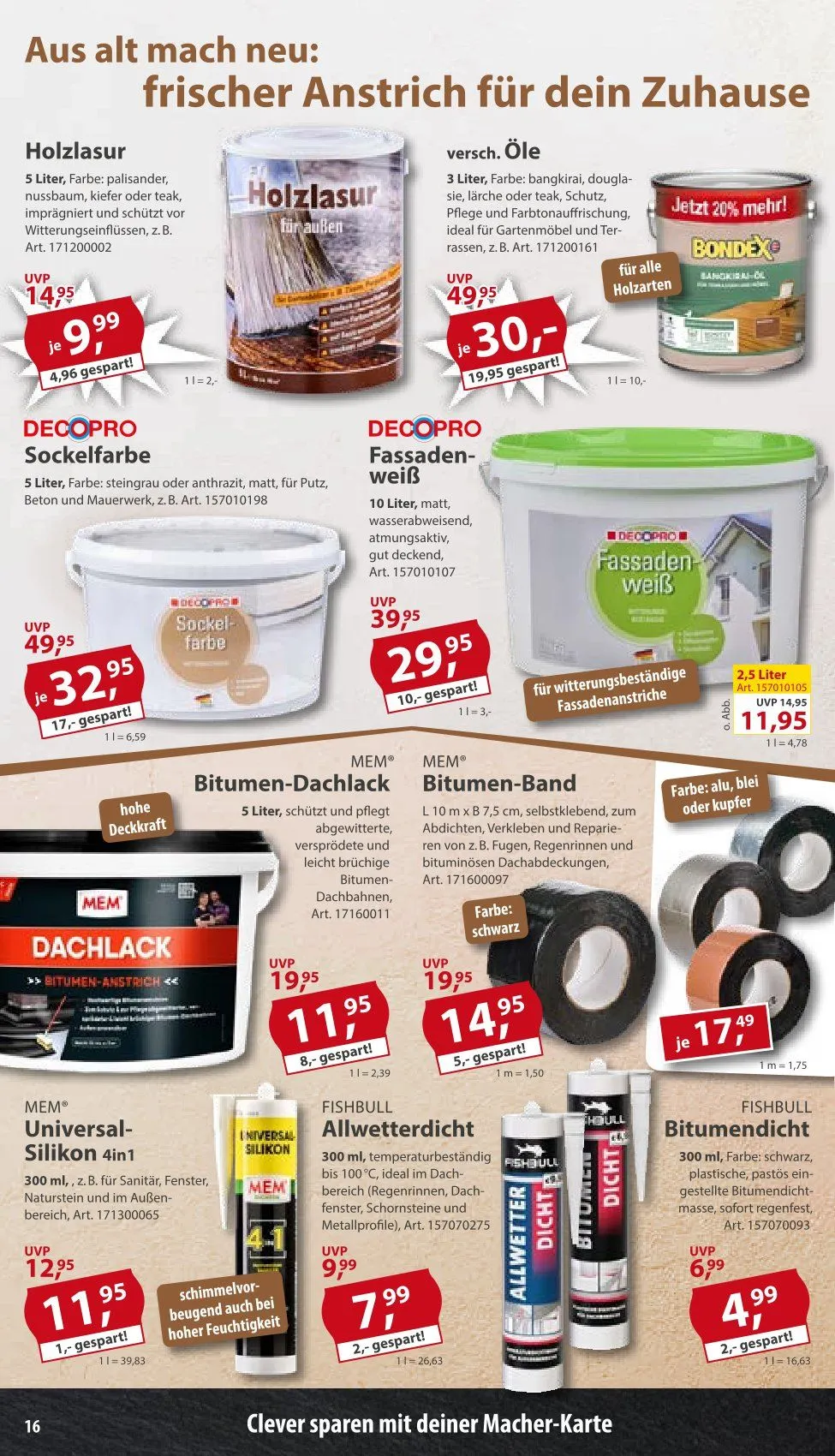  Sonderpreis-Baumarkt Angebote von 4. März bis 10. April 2026 - Prospekt seite 16