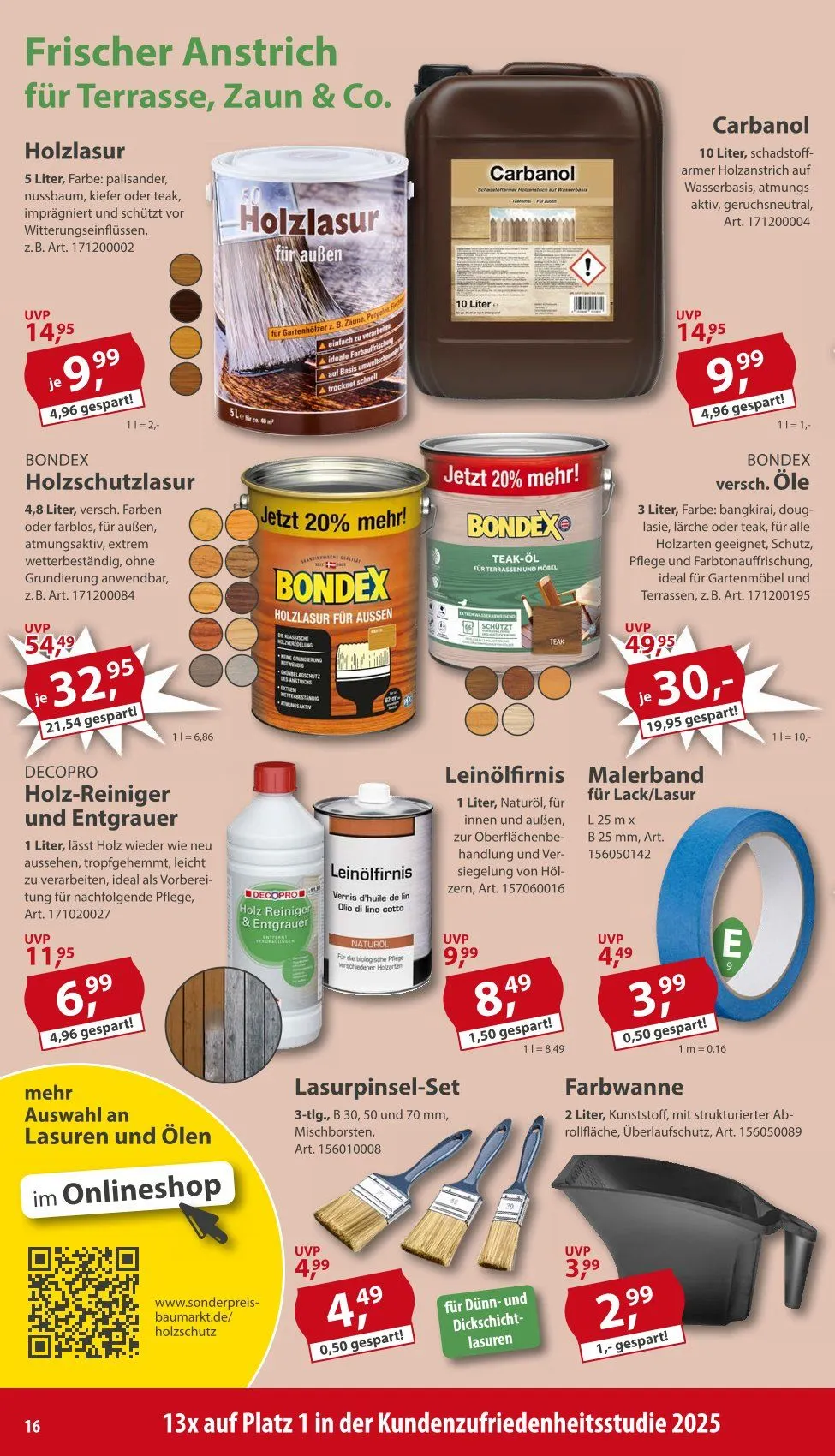 Sonderpreis-Baumarkt Prospekte von 21. März bis 27. März 2026 - Prospekt seite 16