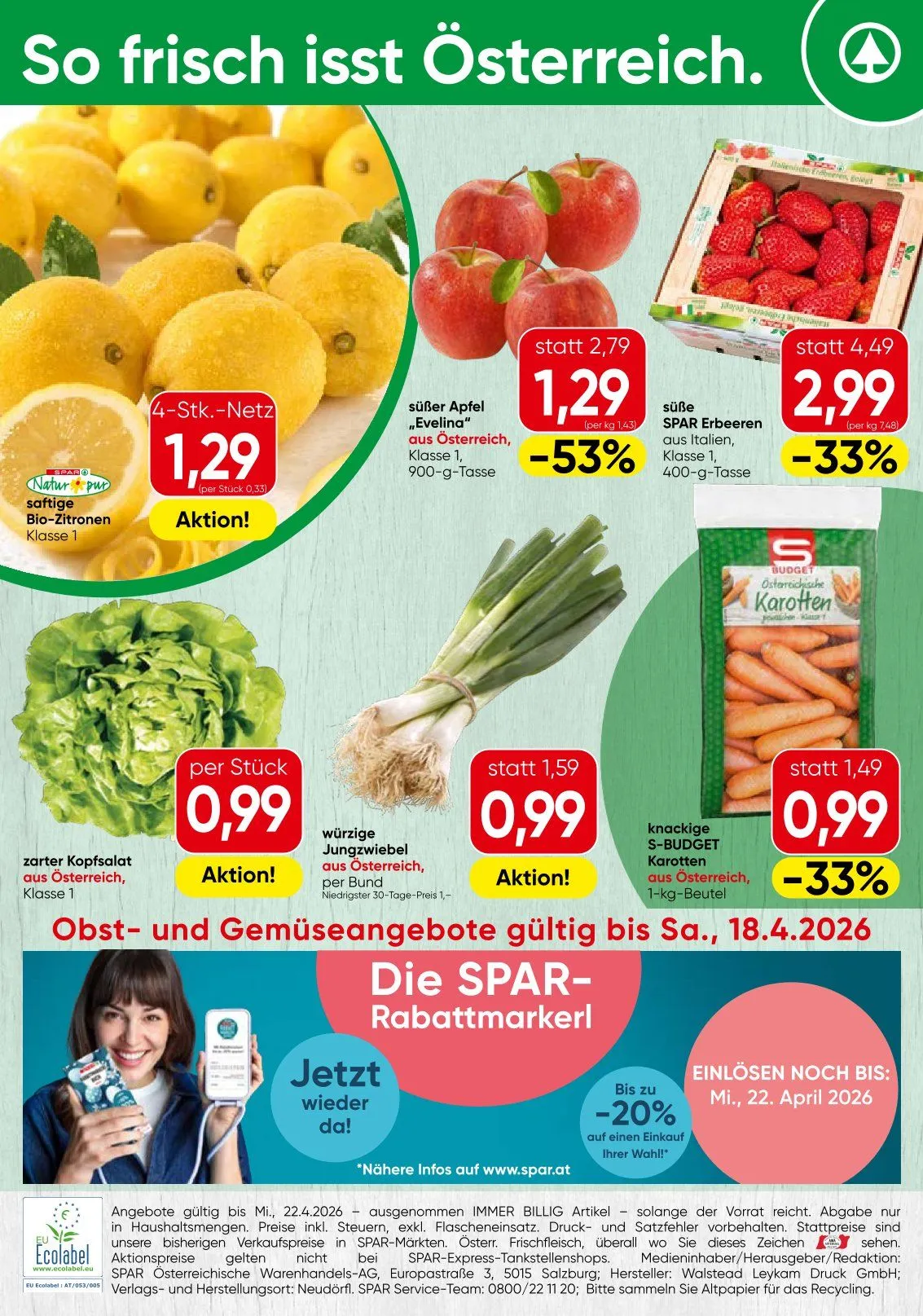 SPAR  von 15. April bis 21. April 2026 - Flugblätt seite  18
