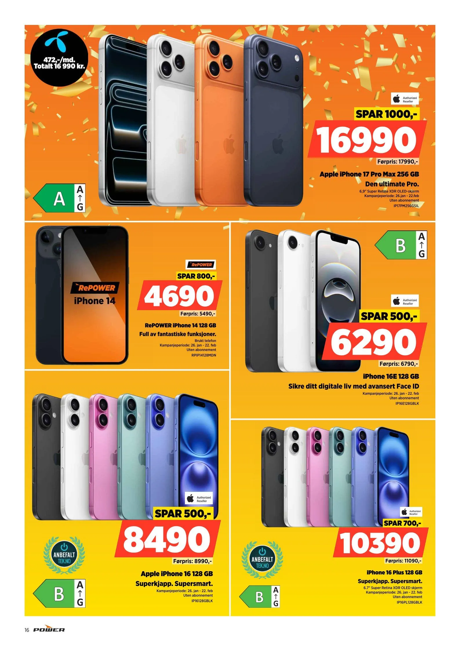 De siste Power-tilbudene fra 26. januar til 21. februar 2026 - kundeavisside 16