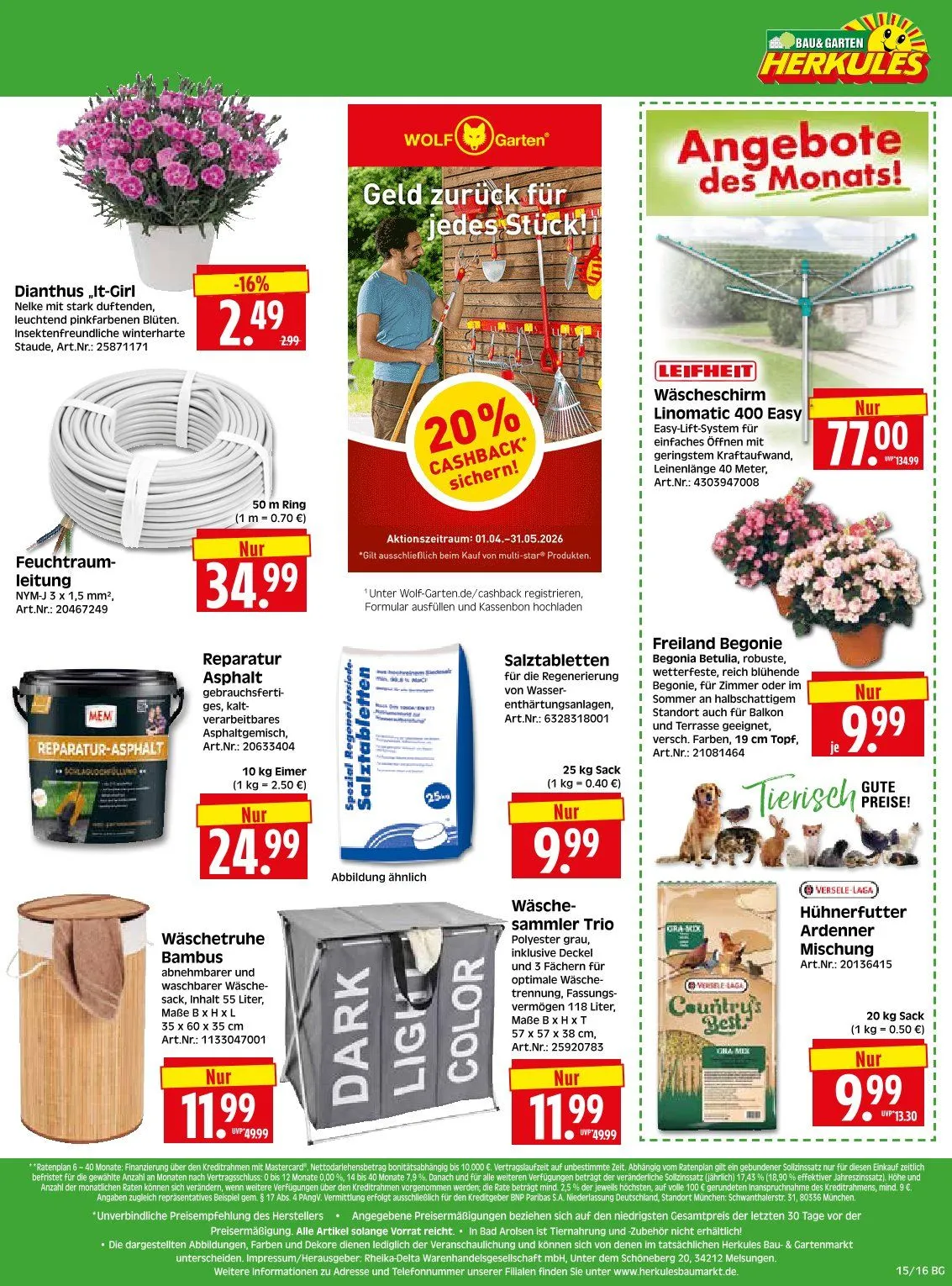  Herkules Baumarkt Angebote von 7. April bis 11. April 2026 - Prospekt seite 16