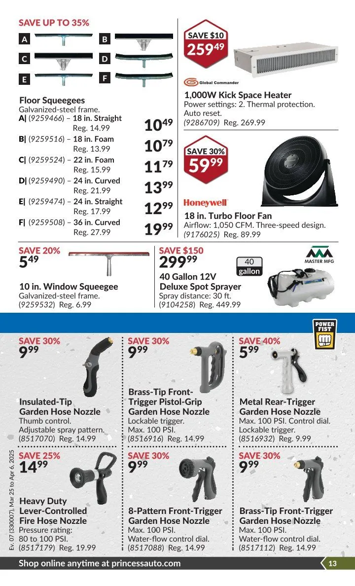 Princess Auto Sales from March 25 to April 6 2025 - flyer page 16