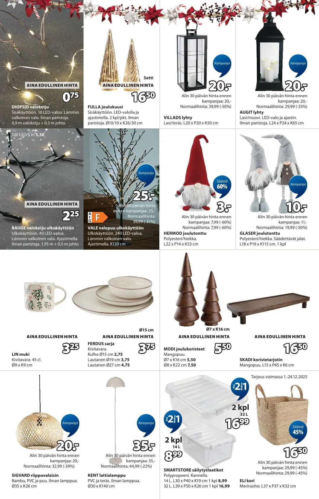 JYSK Tarjoukset voimassa alkaen 1. joulukuuta - 10. joulukuuta 2025 - Tarjouslehti sivu 15