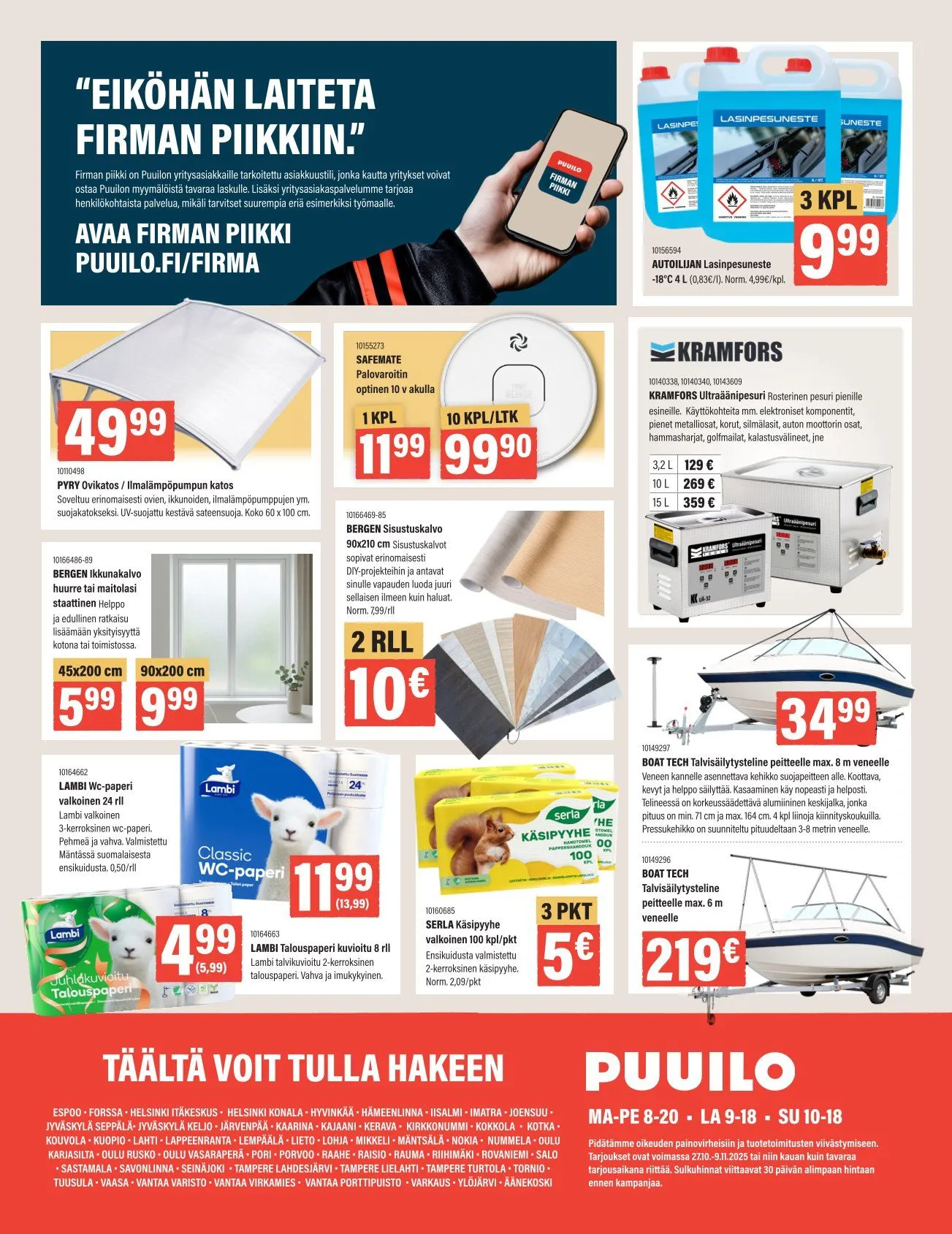 Kaupan Puuilo erikoistarjous voimassa alkaen 27. lokakuuta - 9. marraskuuta 2025 - Tarjouslehti sivu 16
