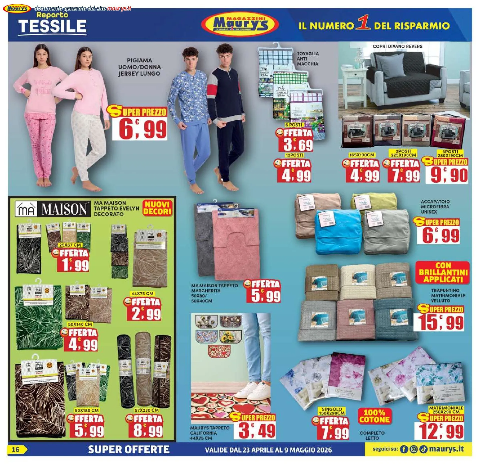 Maury Volantino da 23 aprile a 9 maggio di 2026 - Pagina del volantino 16