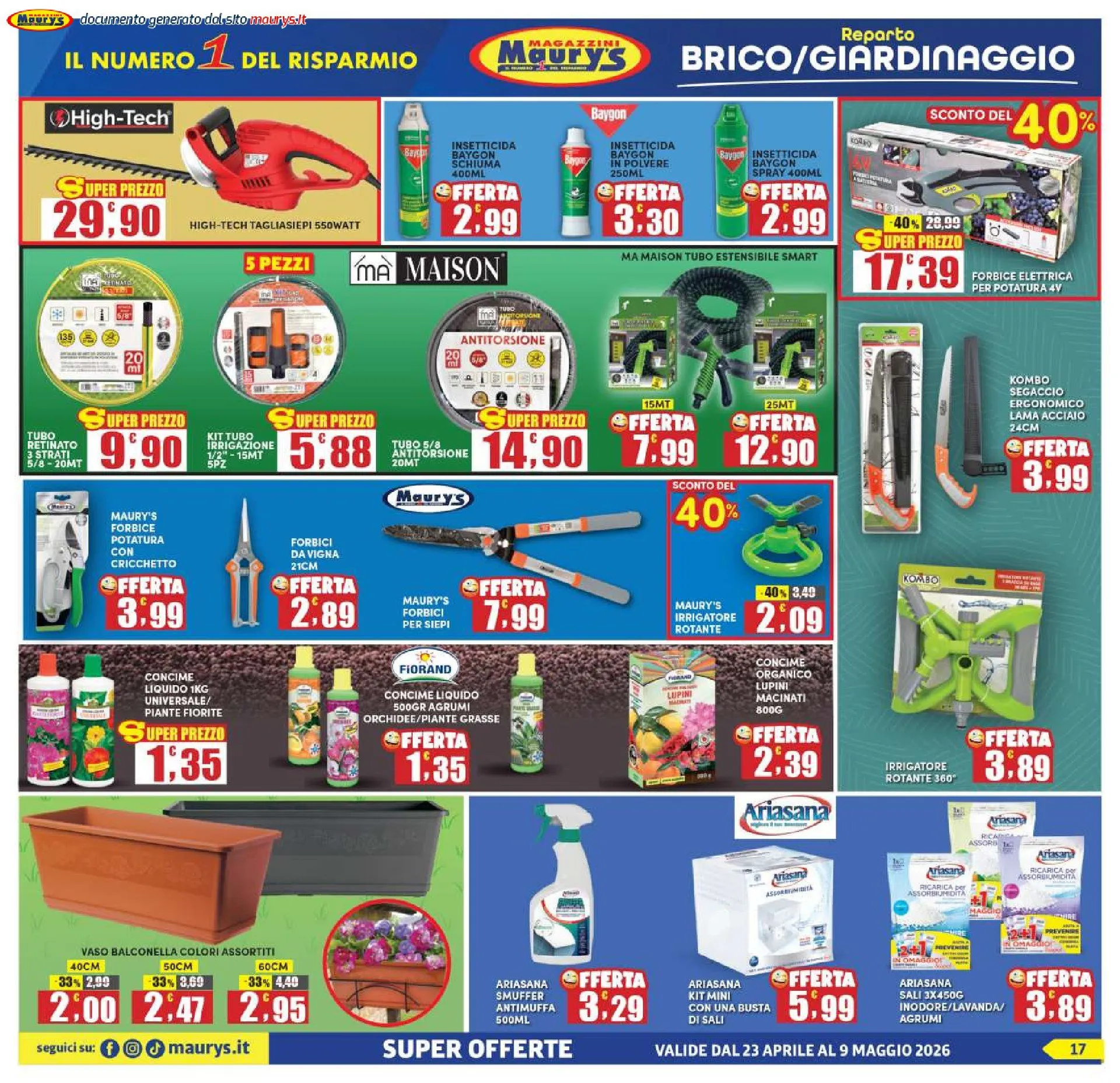 Maury Volantino da 23 aprile a 9 maggio di 2026 - Pagina del volantino 17