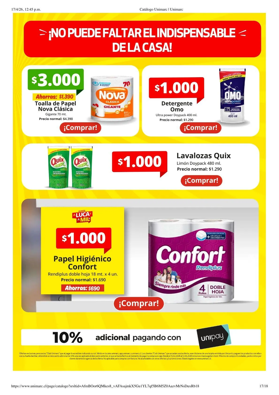 Catálogo de  Unimarc Ofertas 17 de abril al 20 de abril 2026 - Página 17