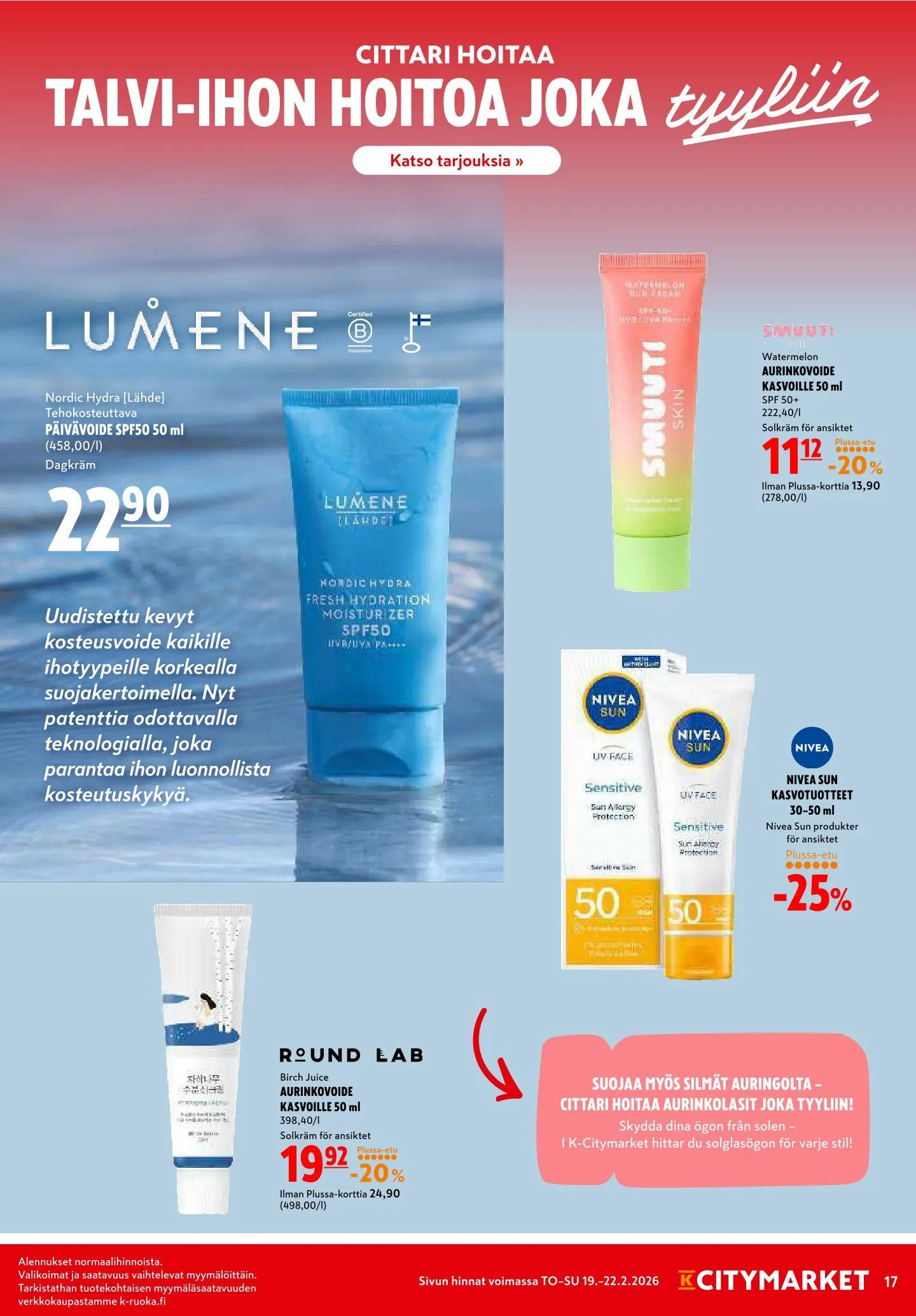 Kaupan K-Citymarket uusimmat tarjoukset voimassa alkaen 19. helmikuuta - 22. helmikuuta 2026 - Tarjouslehti sivu 17