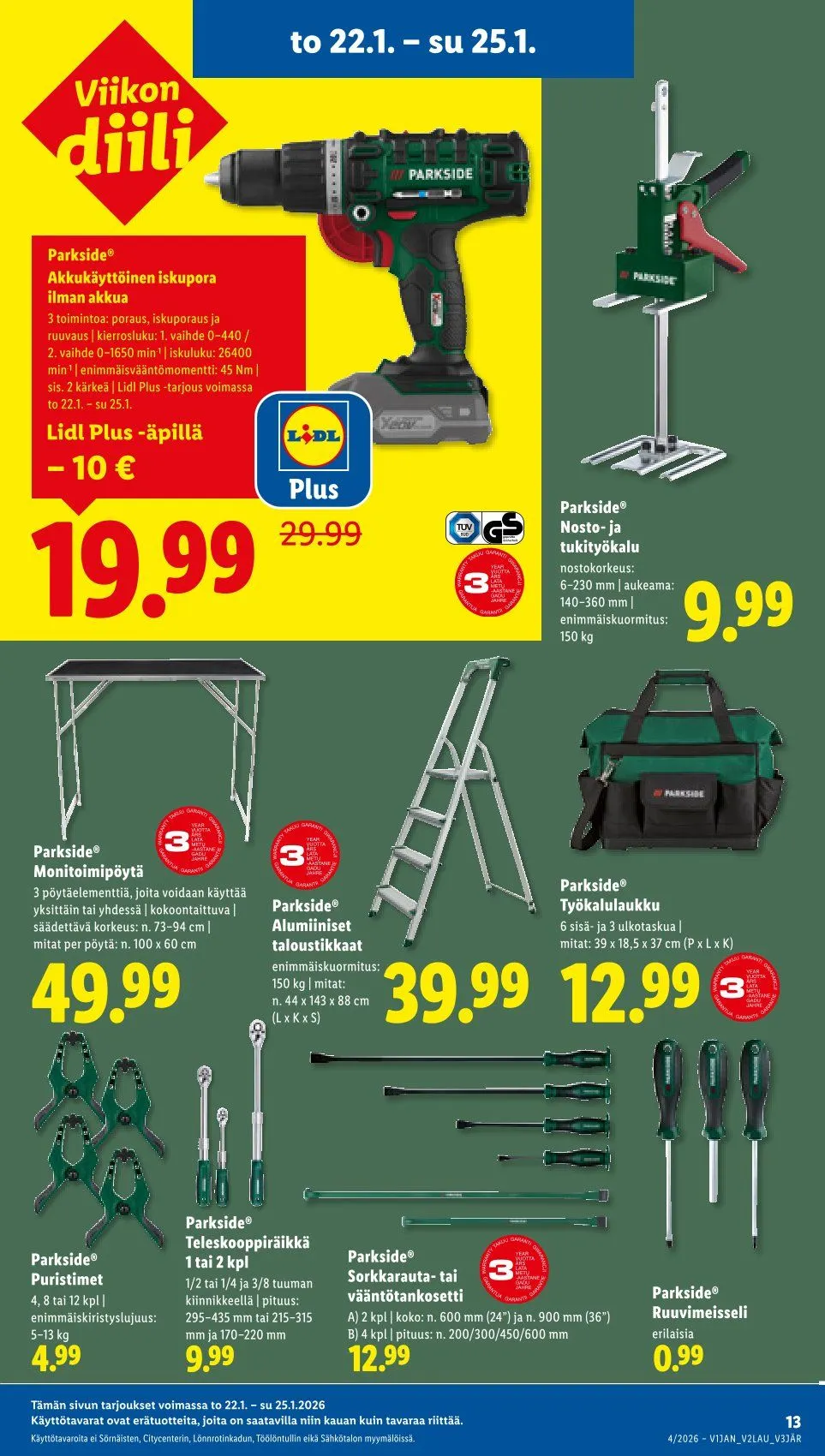 Lidl  Kaupan  tarjoukset voimassa alkaen 22. tammikuuta - 25. tammikuuta 2026 - Tarjouslehti sivu 17
