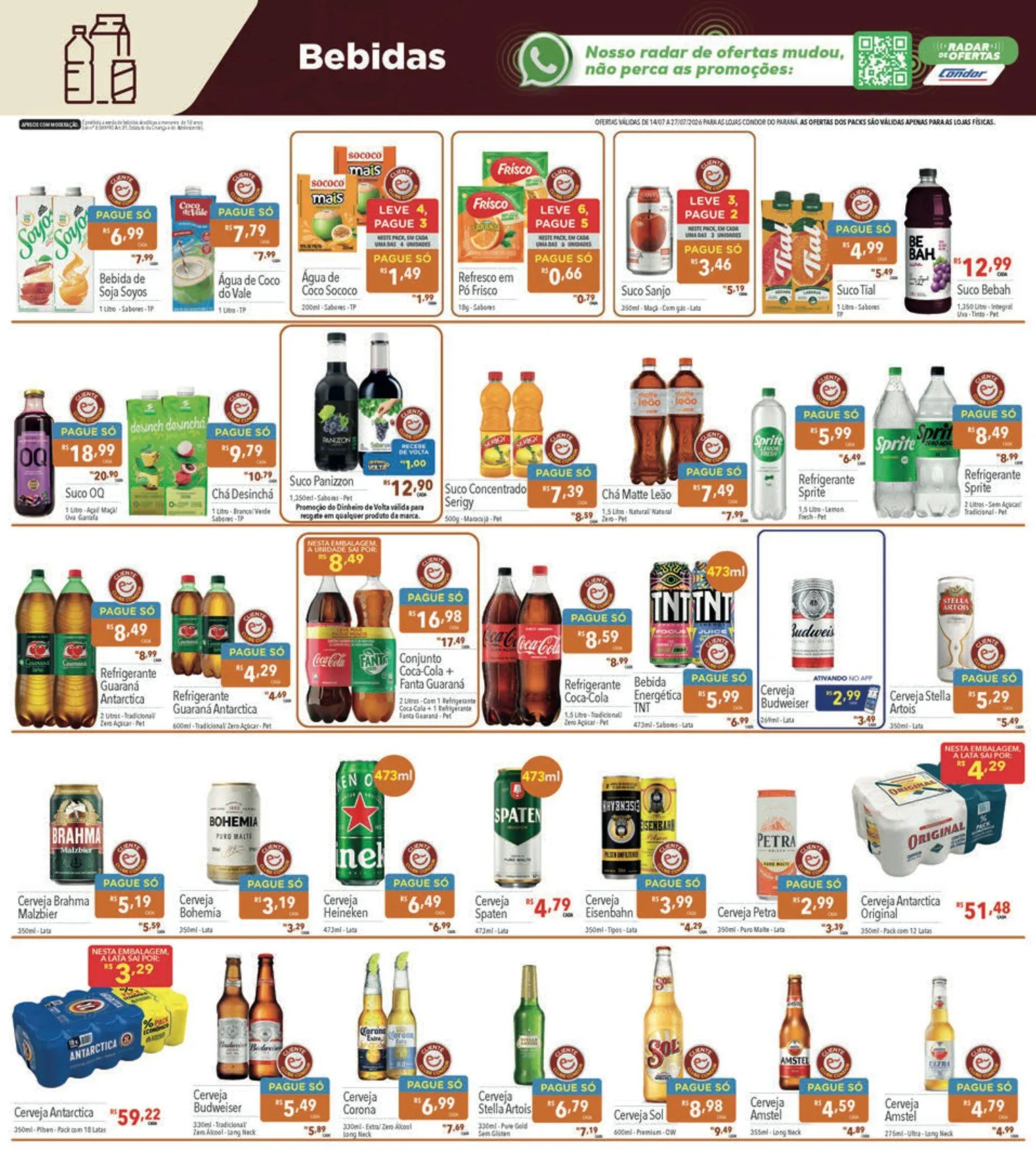 Encarte de Folhetos Supermercados Condor 14 de julho até 27 de julho 2026 - Pagina 18