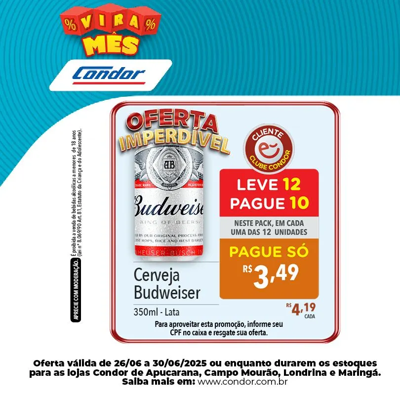 Encarte de Folhetos Supermercados Condor 26 de junho até 30 de junho 2025 - Pagina 1