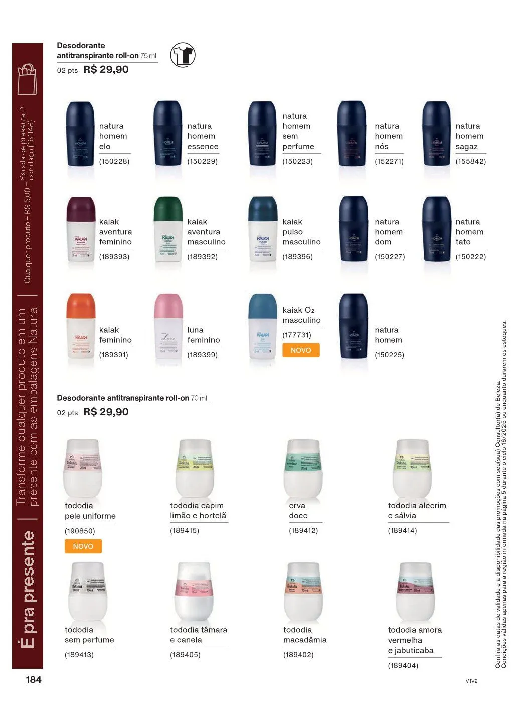 Encarte de Natura Ofertas 1 de outubro até 31 de outubro 2025 - Pagina 184