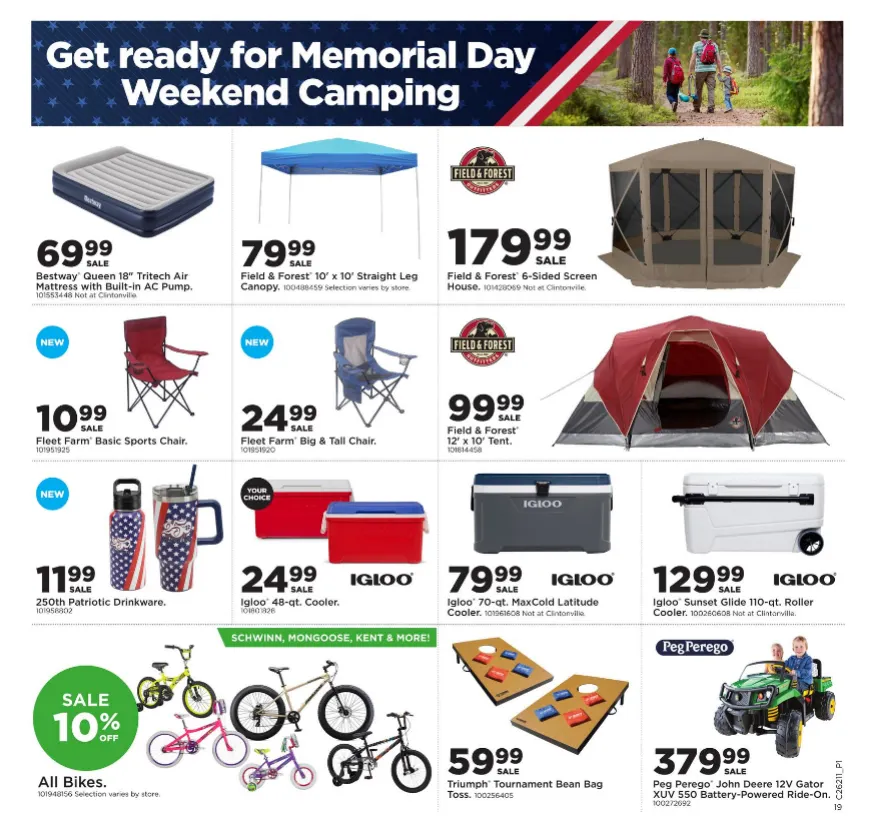 Weekly promotion Fleet Farm Sales spanning from May 18 to May 25 2026 - Page 19 for Catalogue 365