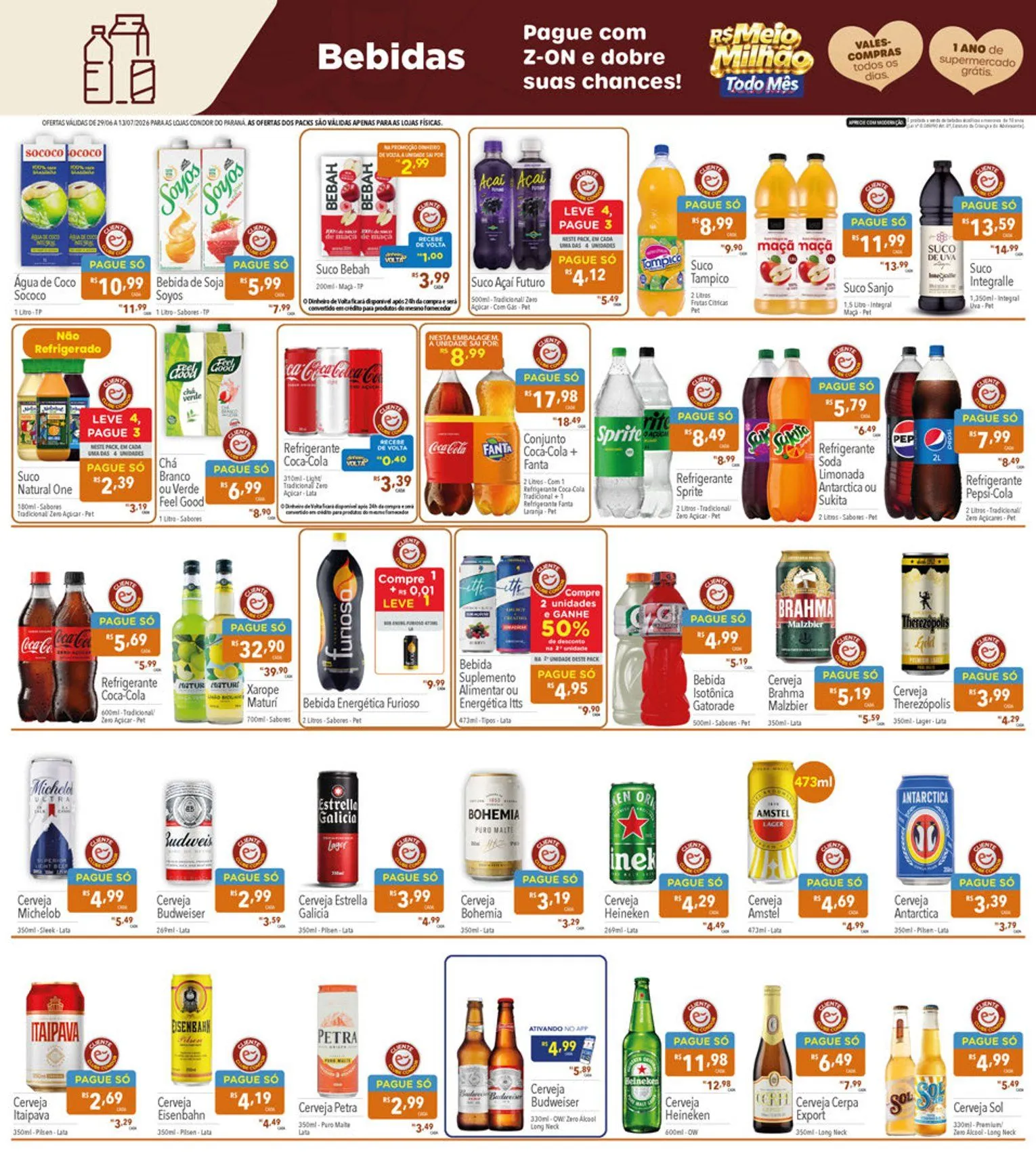 Encarte de  Folhetos Supermercados Condor 29 de junho até 13 de julho 2026 - Pagina 19