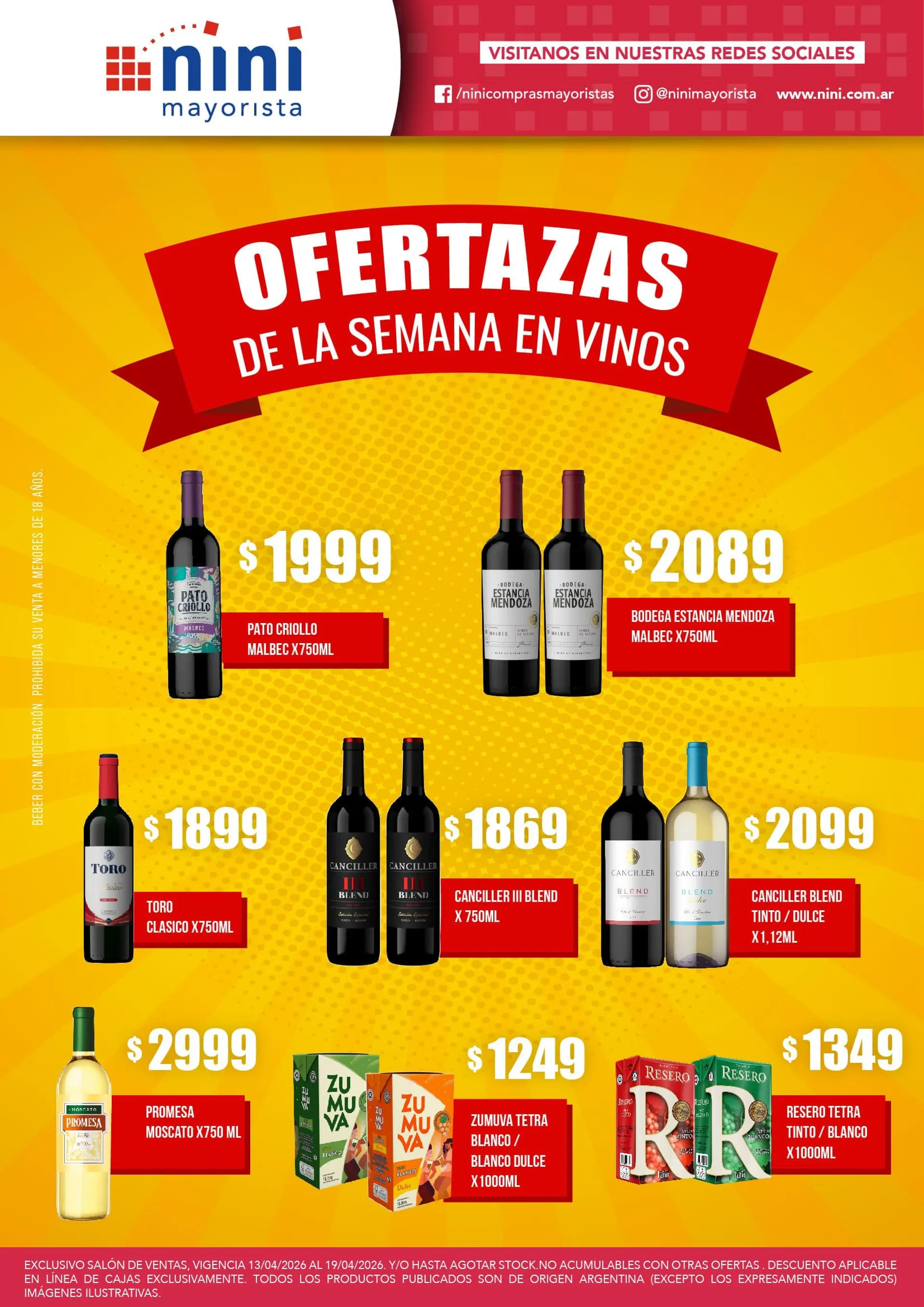 Ofertas de Nini Mayorista Ofertas 13 de abril al 19 de abril 2026 - Página 19 del catálogo
