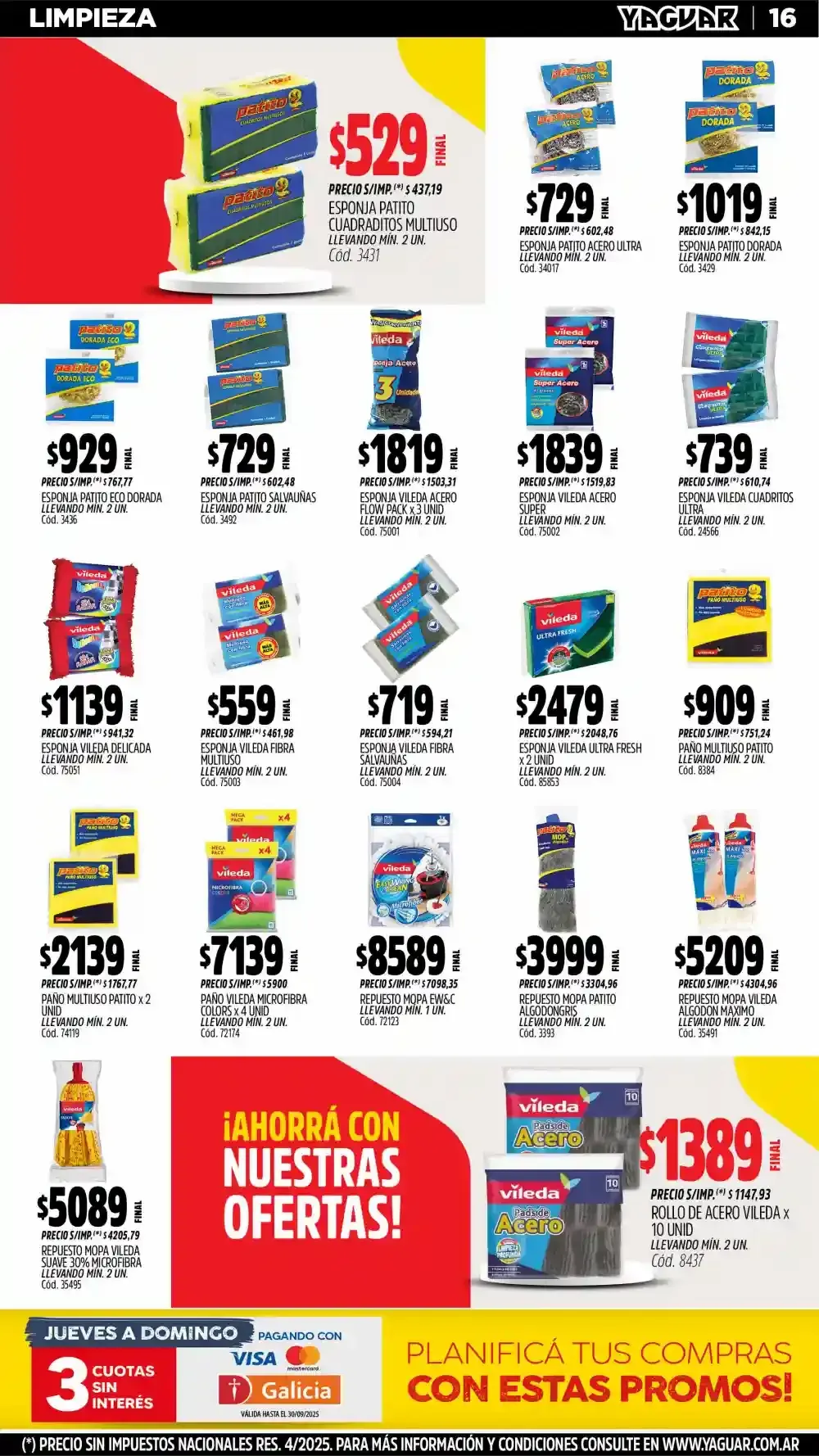 Ofertas de Ofertas Yaguar  1 de septiembre al 7 de septiembre 2025 - Página 18 del catálogo