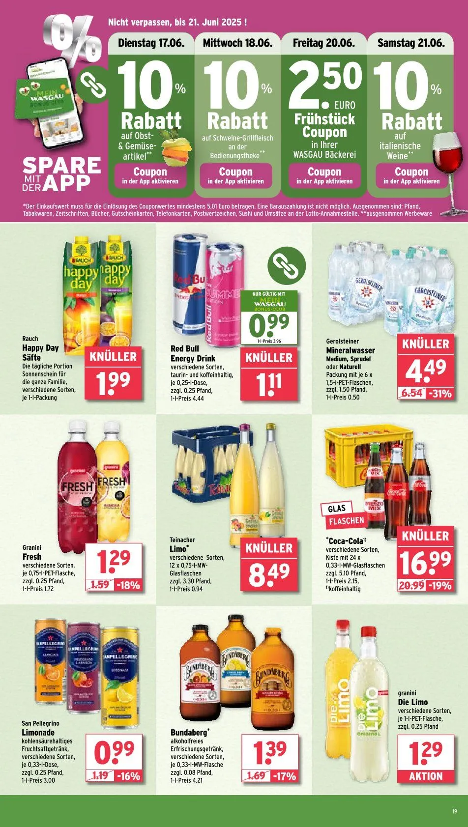 Wasgau Prospekt von 16. Juni bis 21. Juni 2025 - Prospekt seite 19