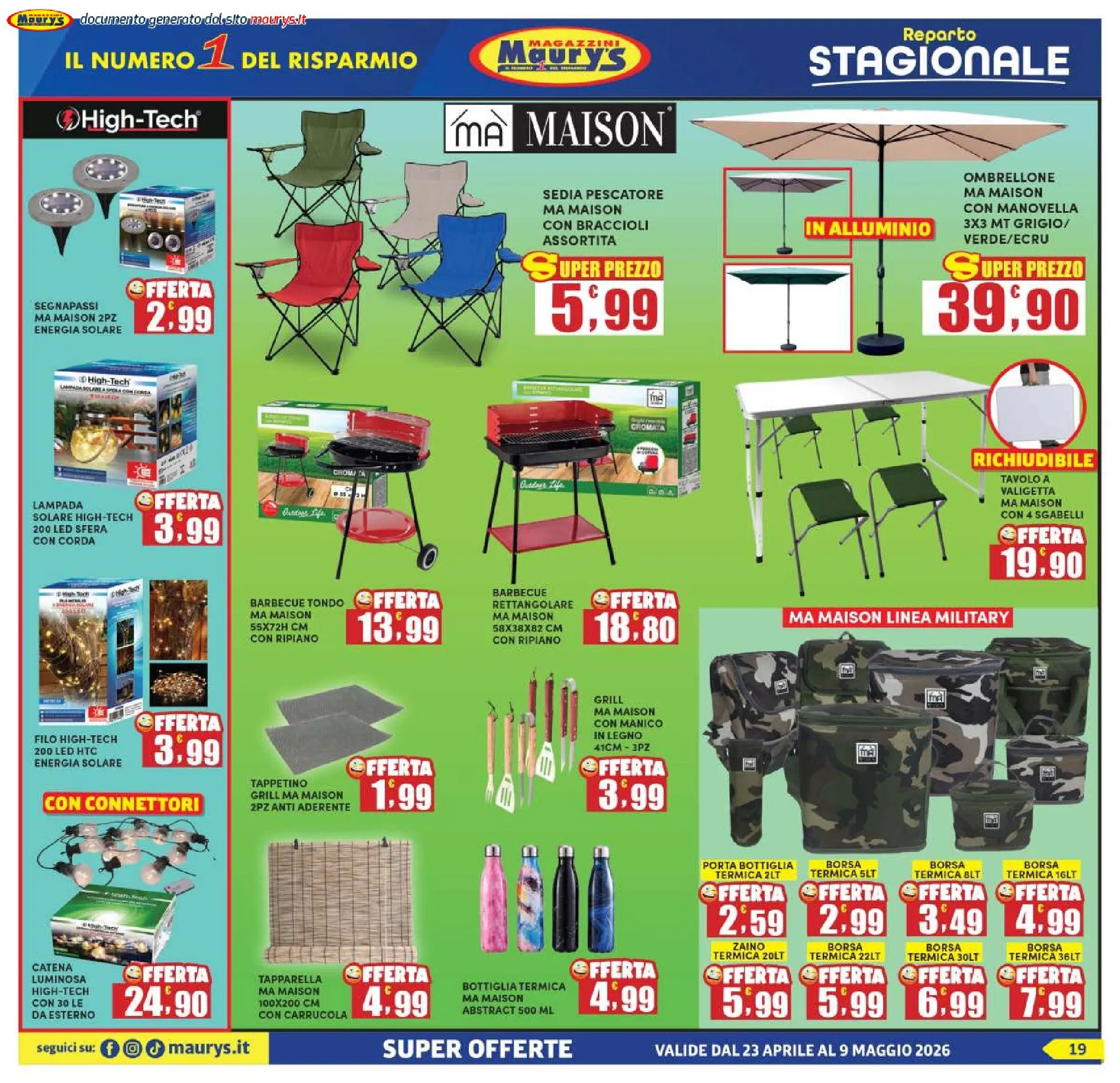 Maury Volantino da 23 aprile a 9 maggio di 2026 - Pagina del volantino 19