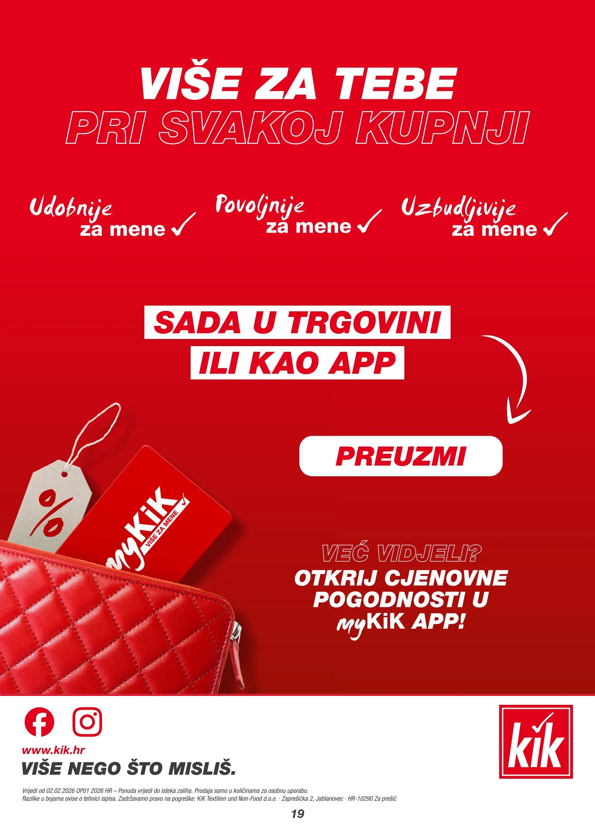 Katalog Najnovije ponude trgovine Kik od 30. siječnja do 28. veljače 2026. - Pregled Stranica 19