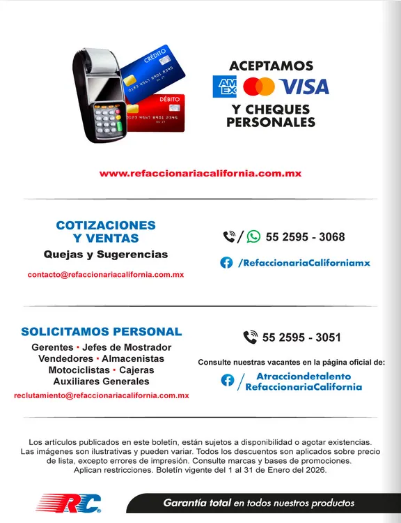 Catálogo de Refaccionaria California Ofertas  1 de enero al 31 de enero 2026 - Pagina 19