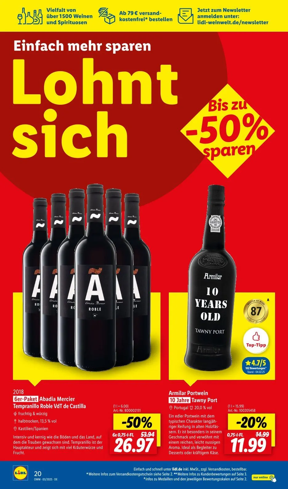 Lidl Prospekt von 5. März bis 31. März 2025 - Prospekt seite 20