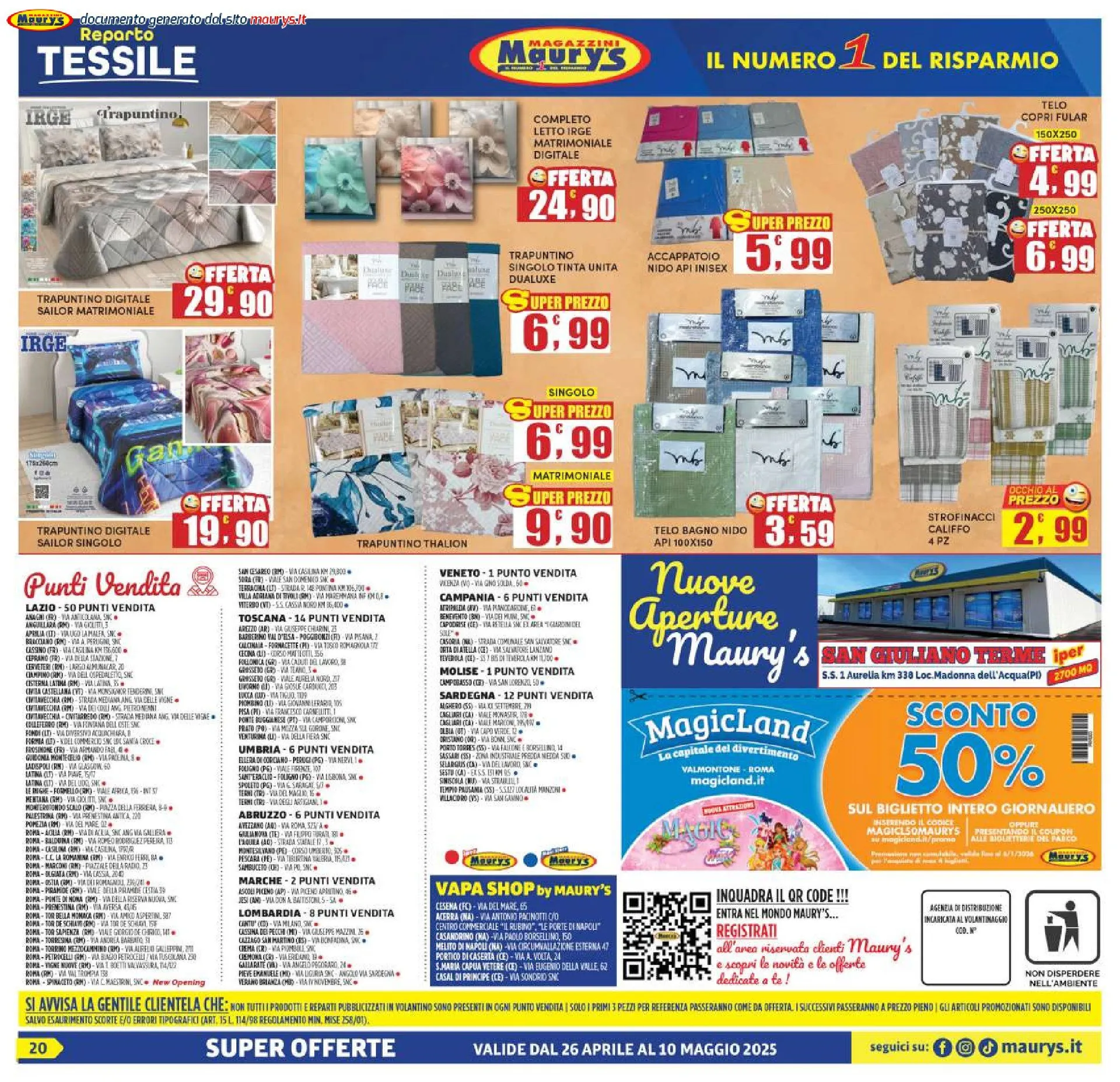 Volantini Maury's da 26 aprile a 11 maggio di 2025 - Pagina del volantino 20