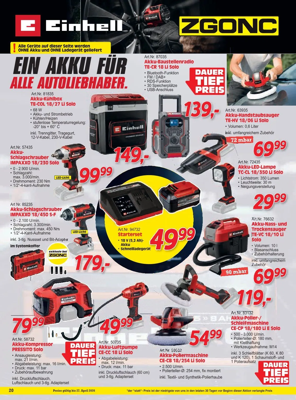 Zgonc Prospekte  von 13. April bis 27. April 2026 - Flugblätt seite  20