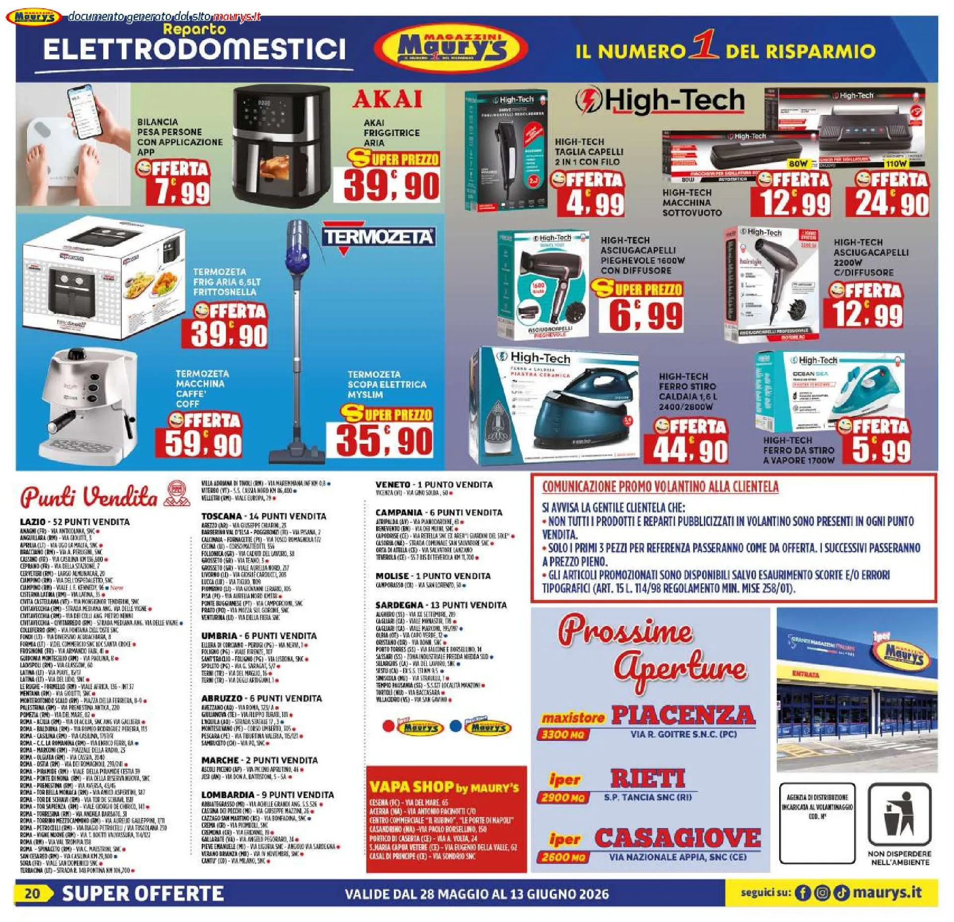 Maury's Volantino da 28 maggio a 13 giugno di 2026 - Pagina del volantino 18